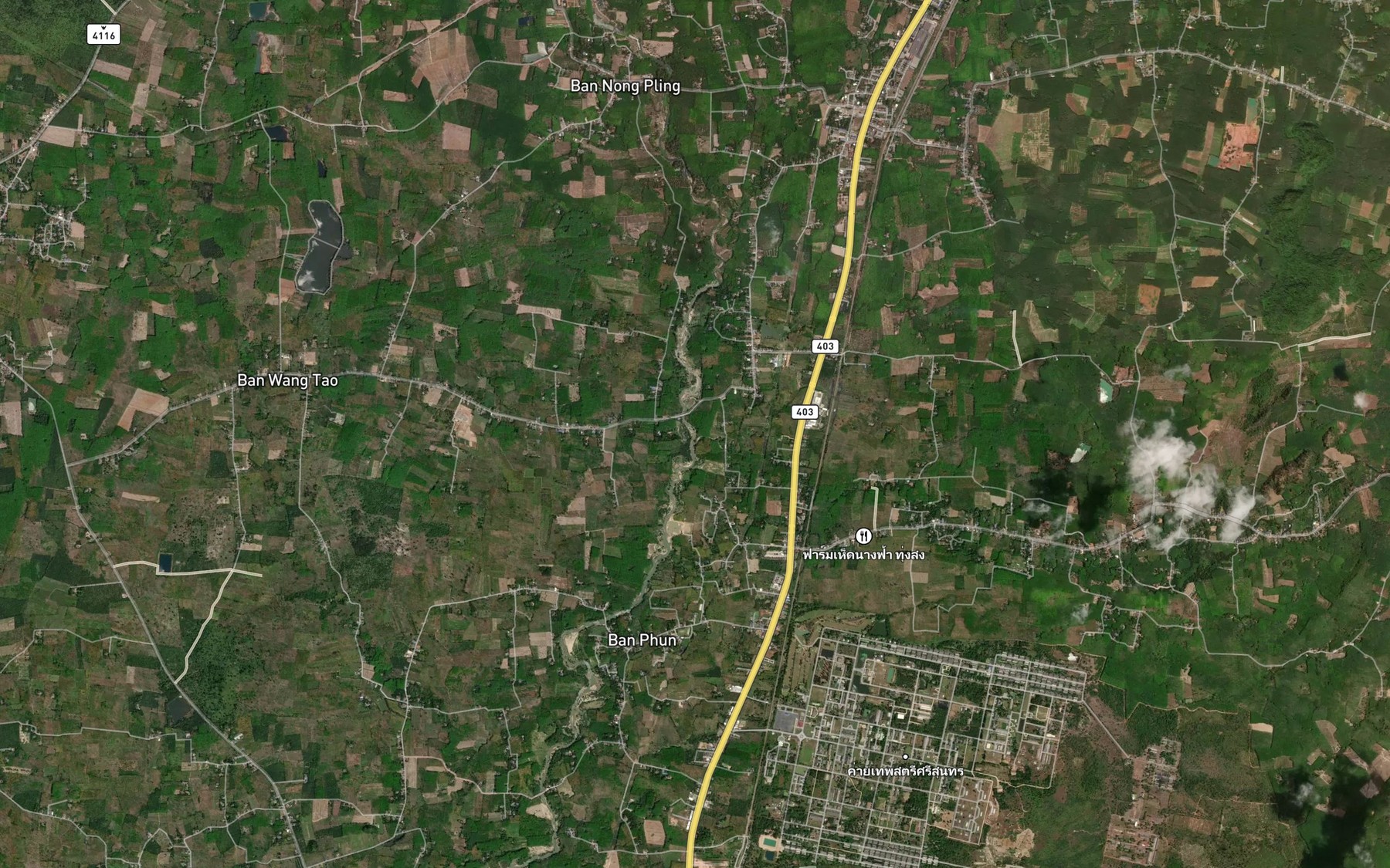 Satellite map of the Khlong Pak Phraek
