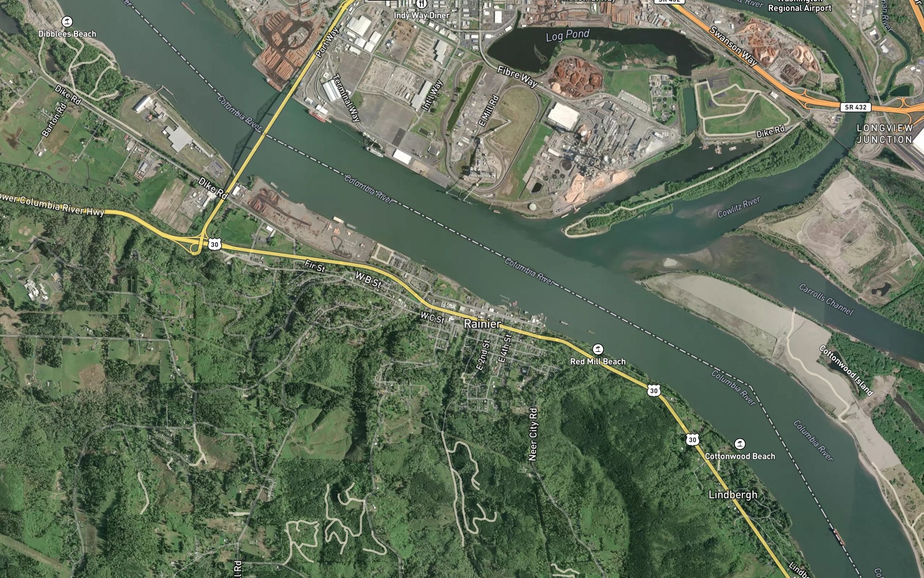 Satellite map of the Fox Creek