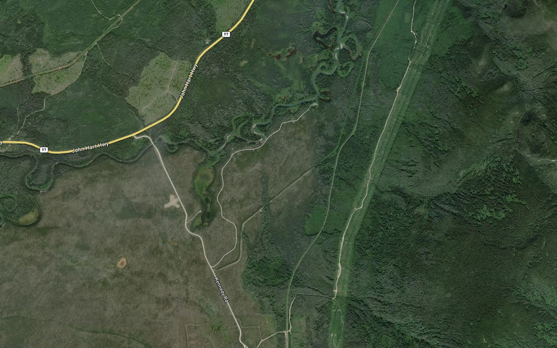 Satellite map of the Trappers Creek