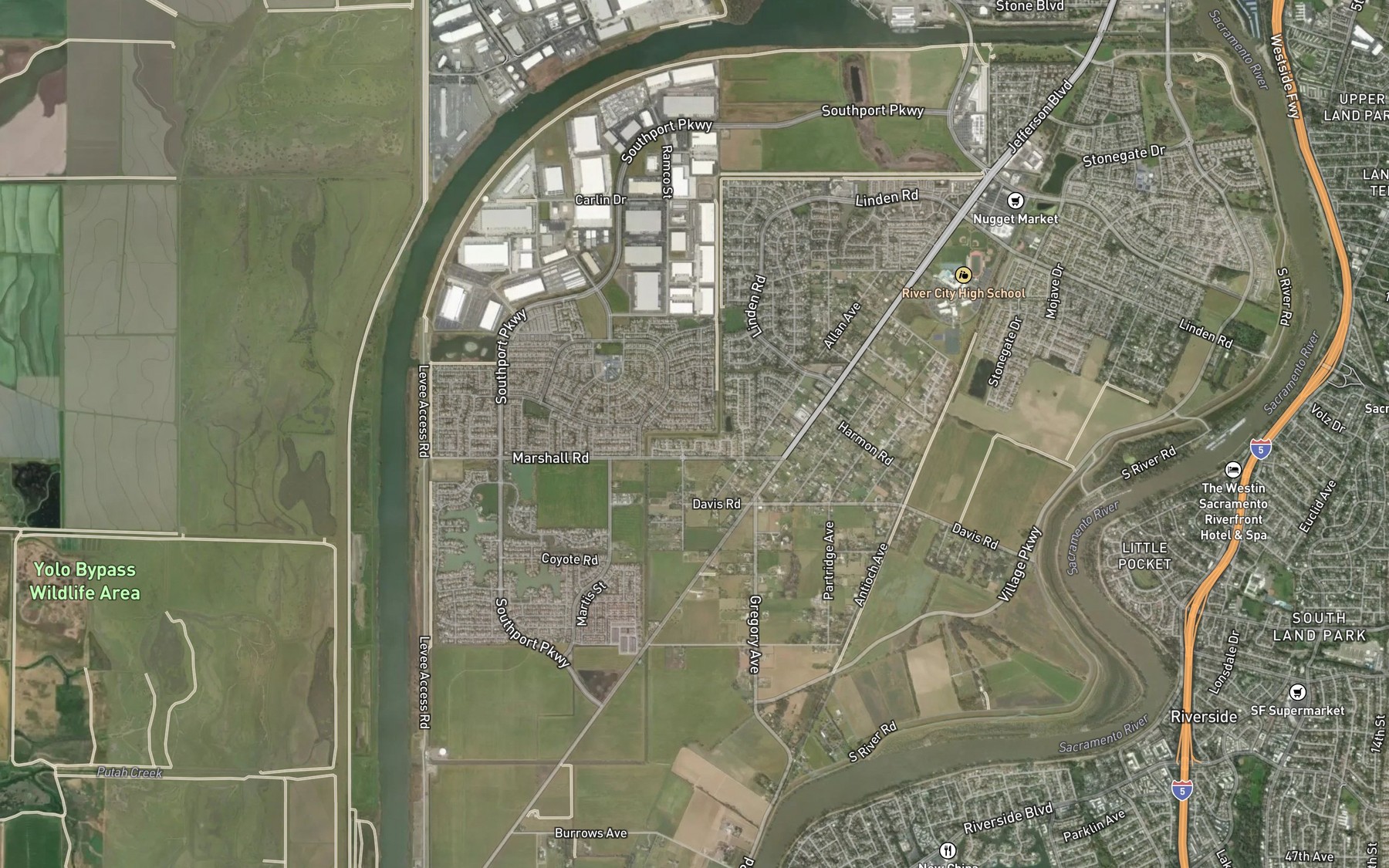 Satellite map of the Main Canal