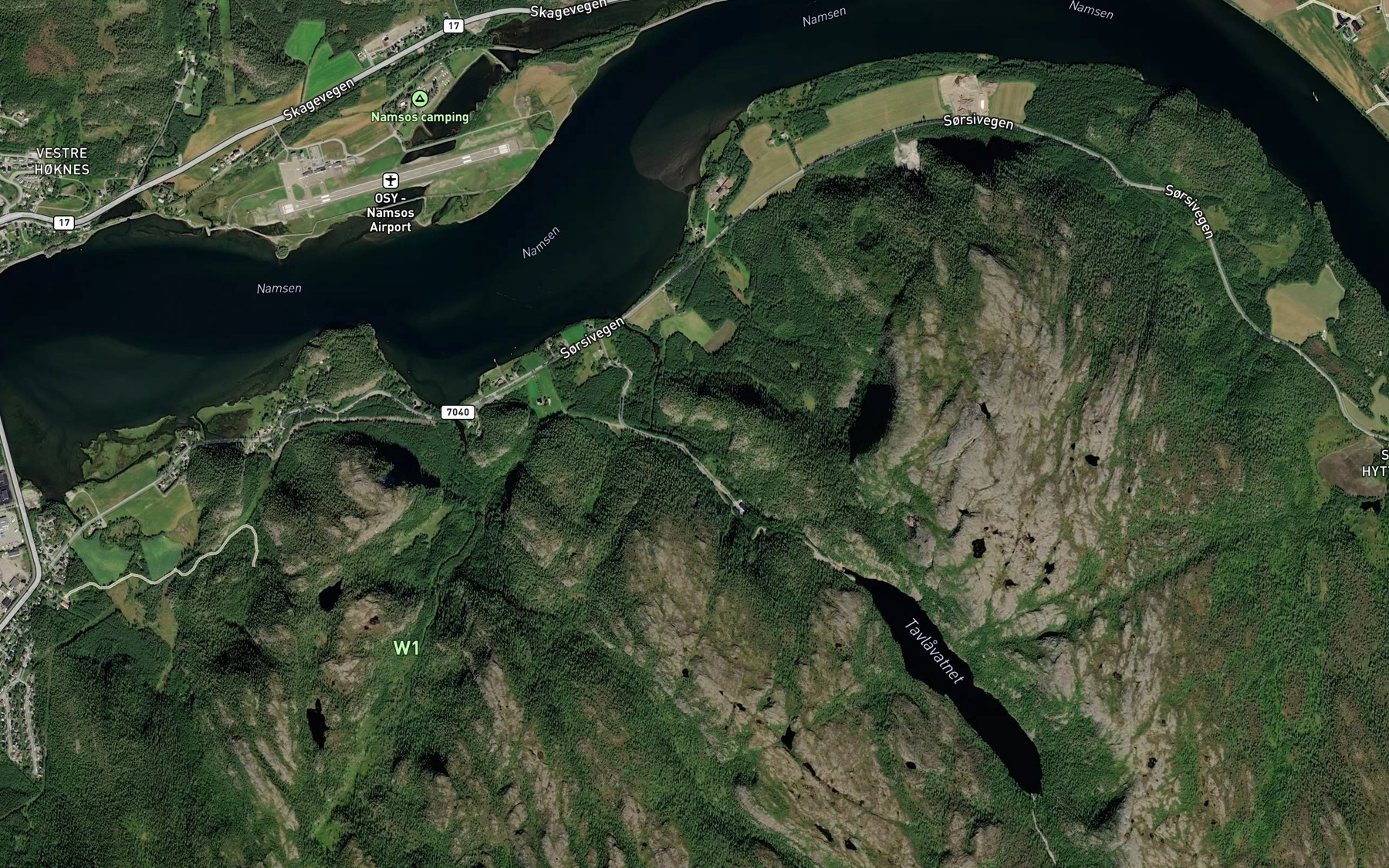 Satellite map of the Tavlaelva