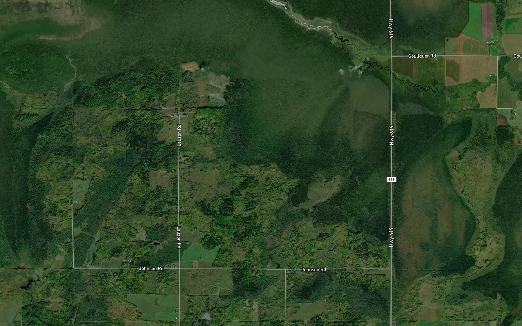 Satellite map of the Bigstone Bay