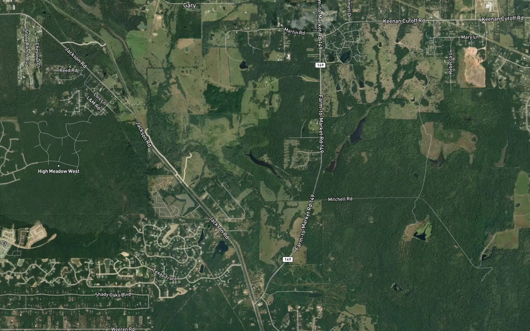 Satellite map of the Johnson Lake