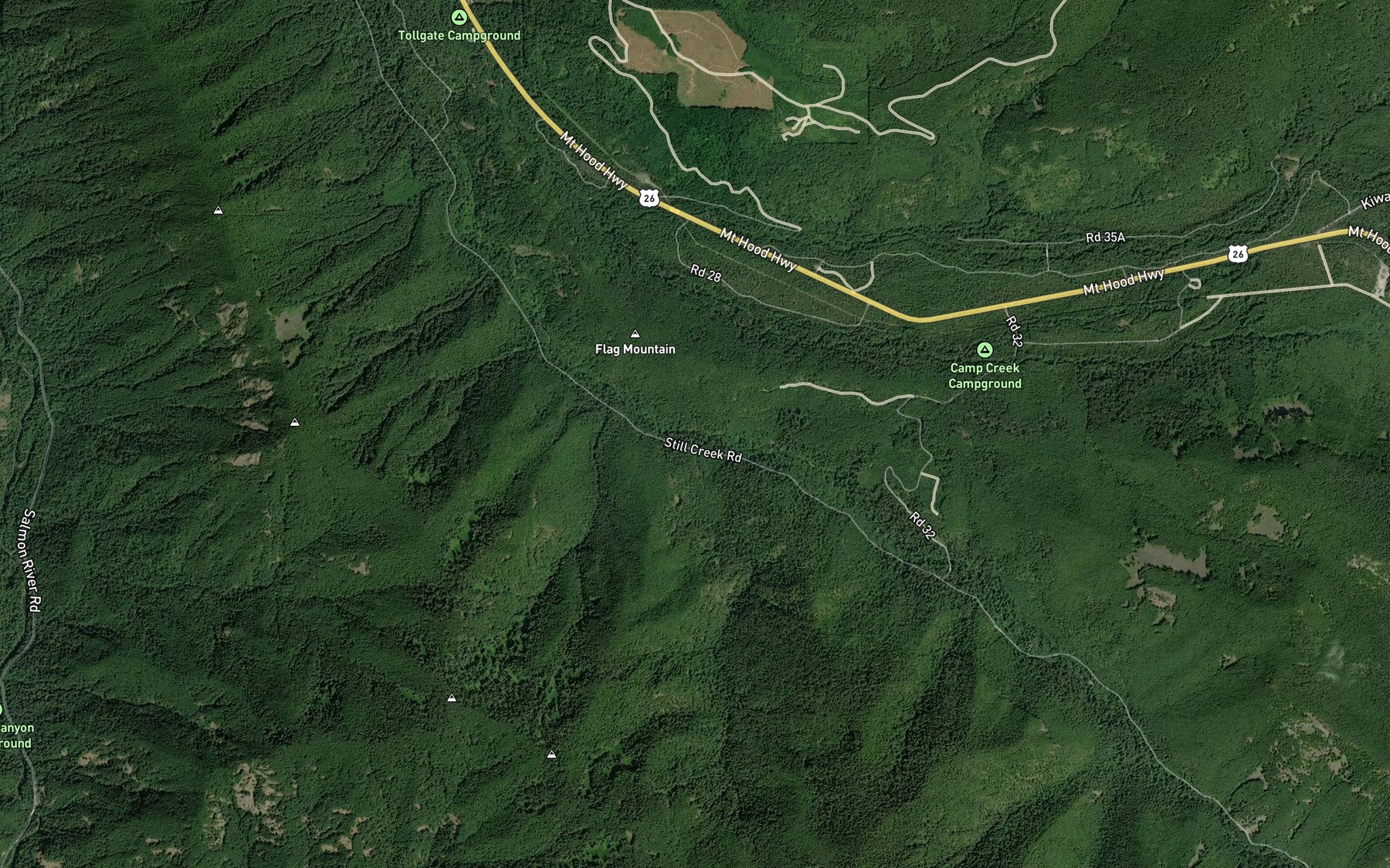 Satellite map of the Cool Creek