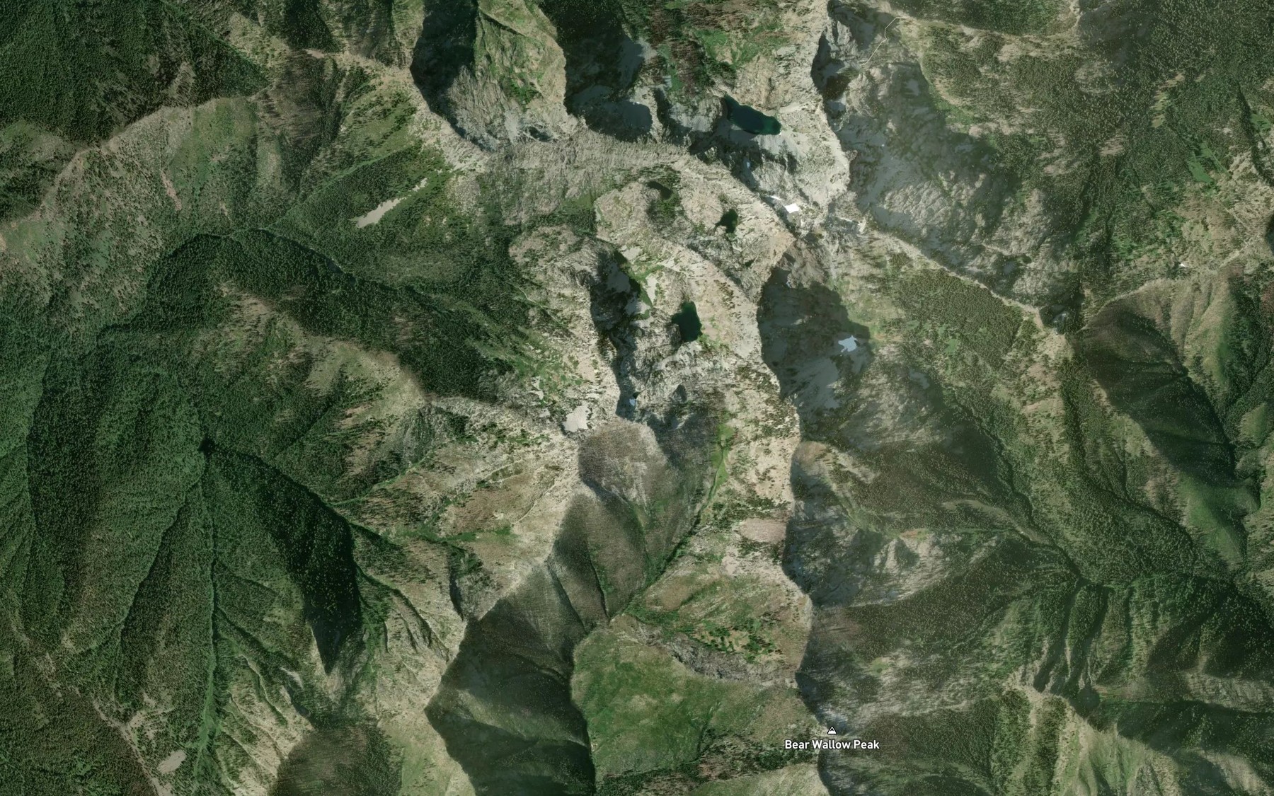 Satellite map of the Heather Lake