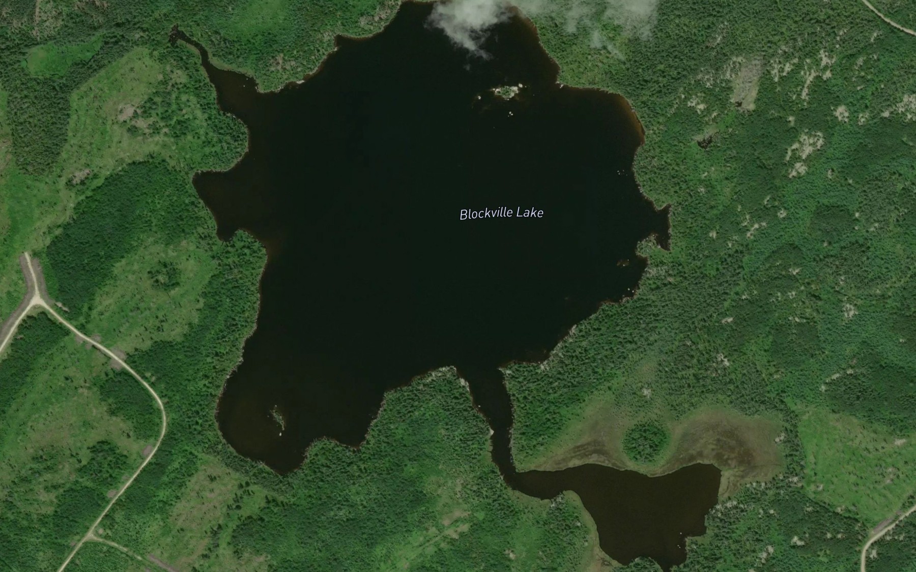 Satellite map of the Blockville Lake