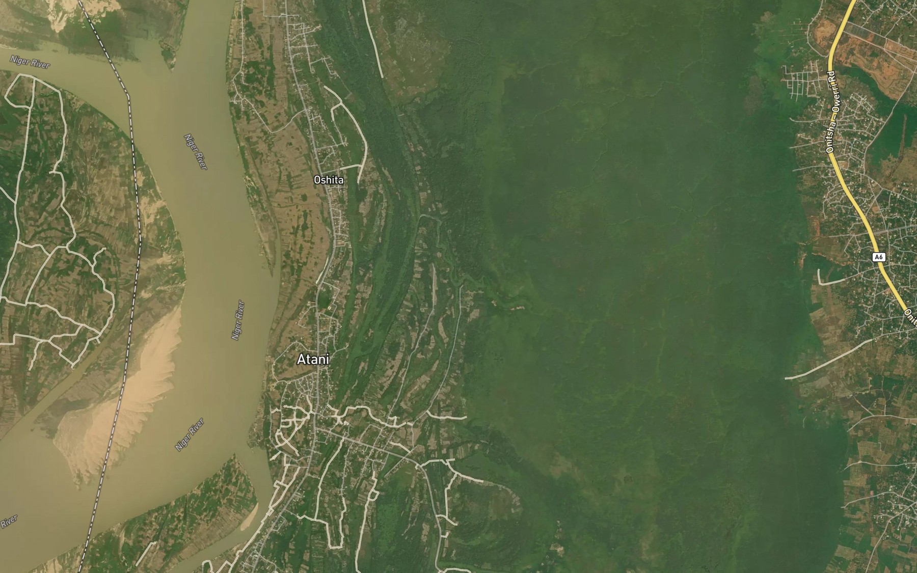 Satellite map of the Ololo River