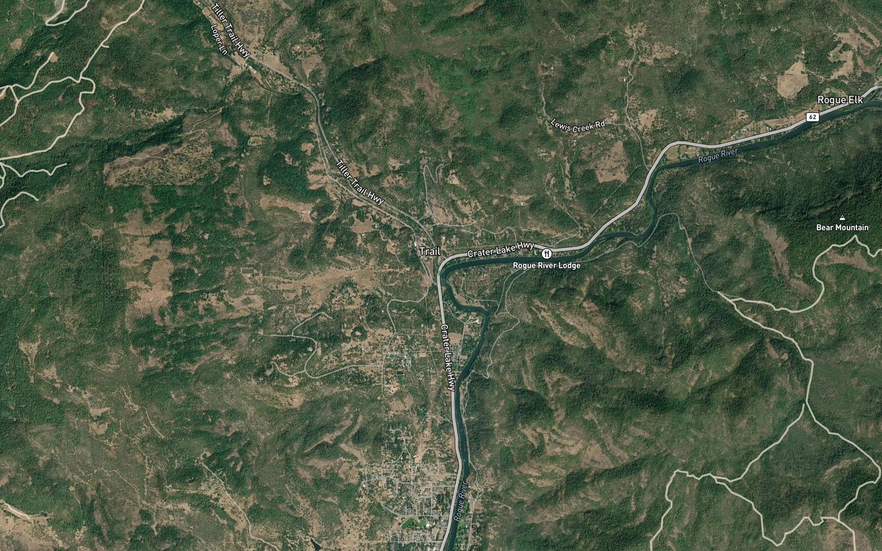 Satellite map of the Trail Creek Riffle