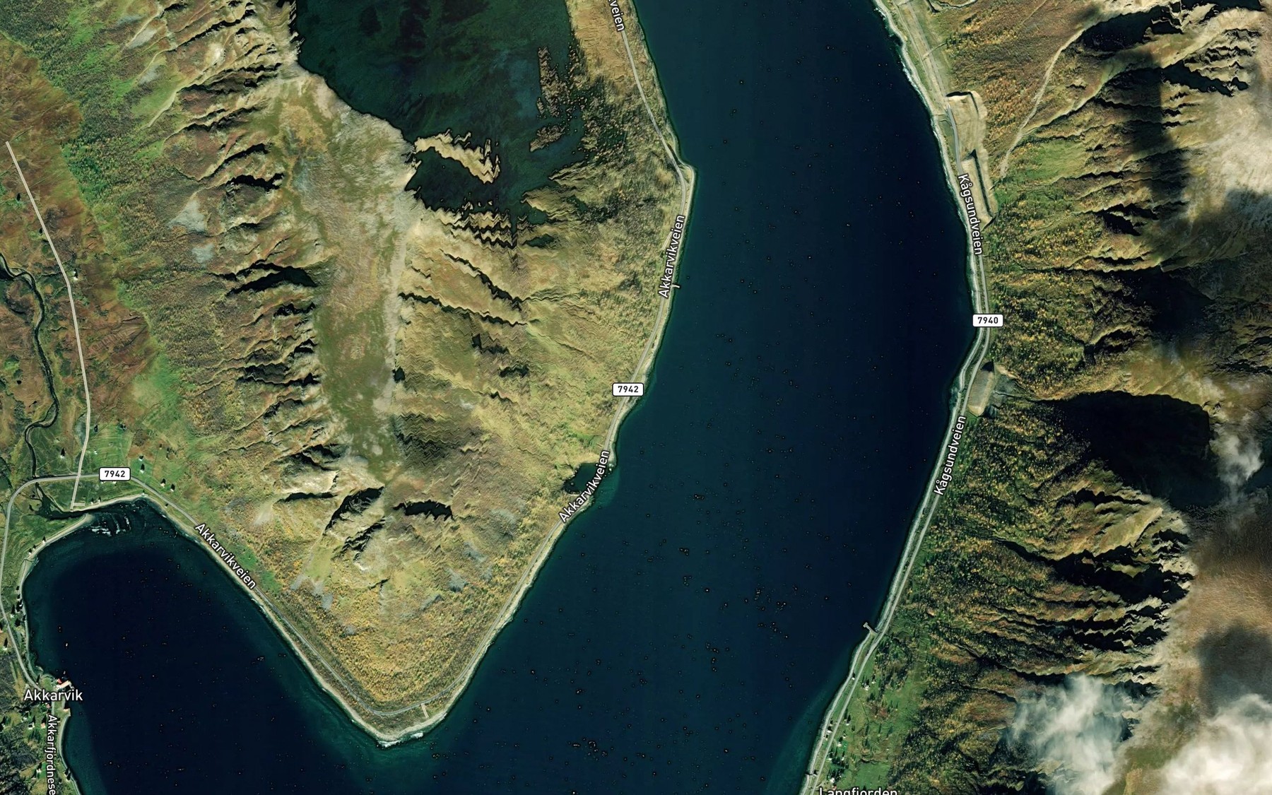 Satellite map of the Lille Kjellvagen