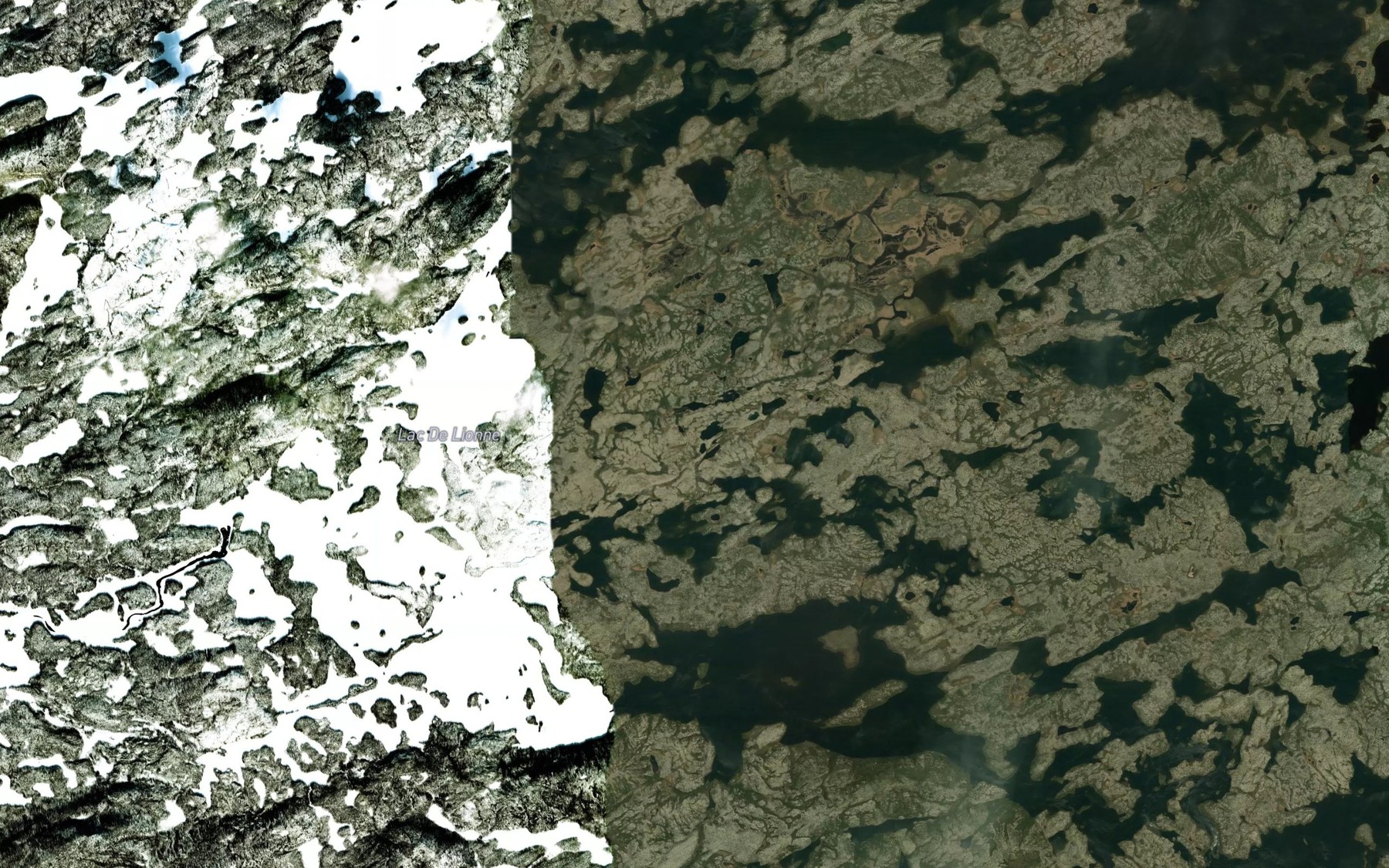 Satellite map of the Lac De Lionne