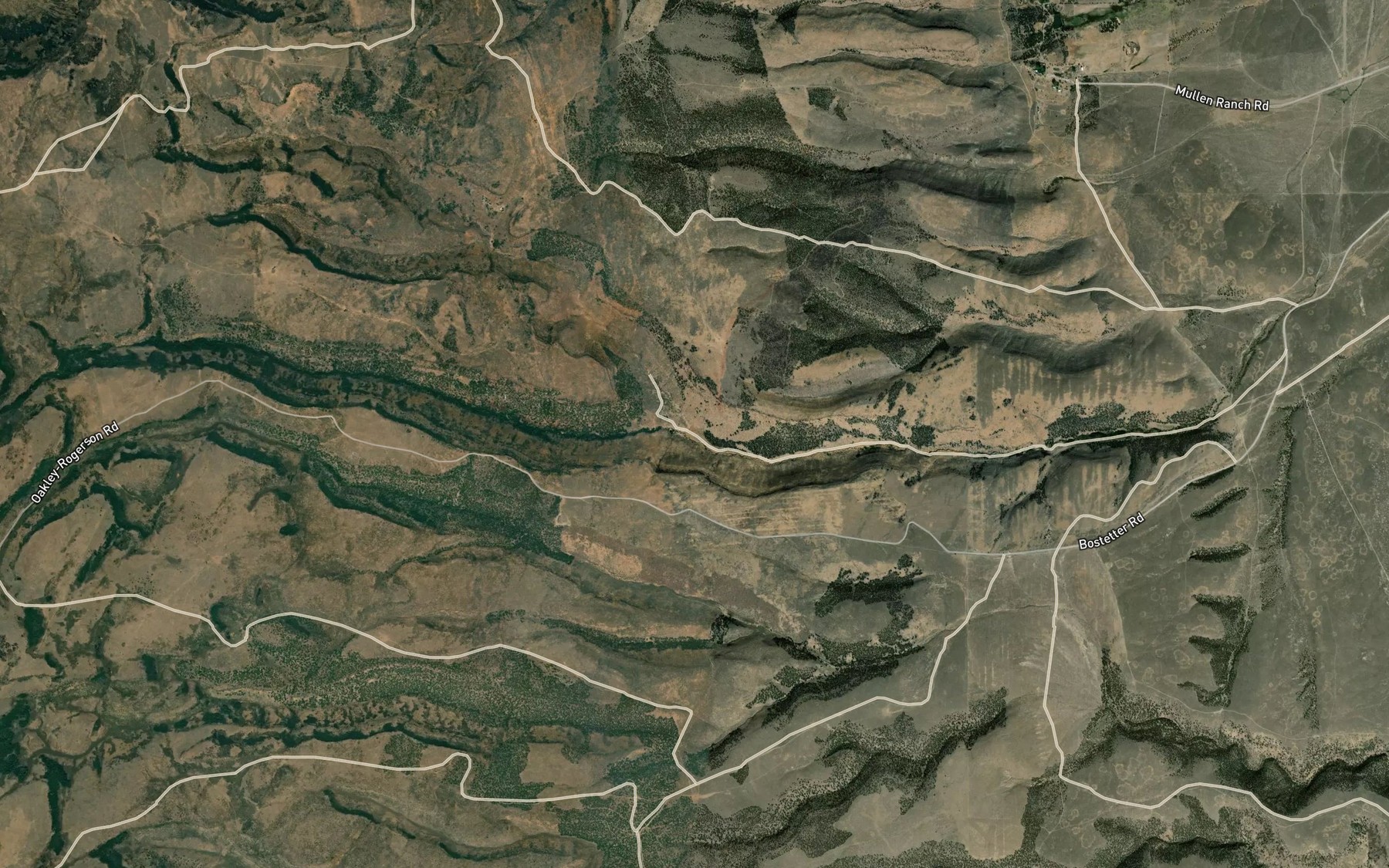 Satellite map of the Dry Fork