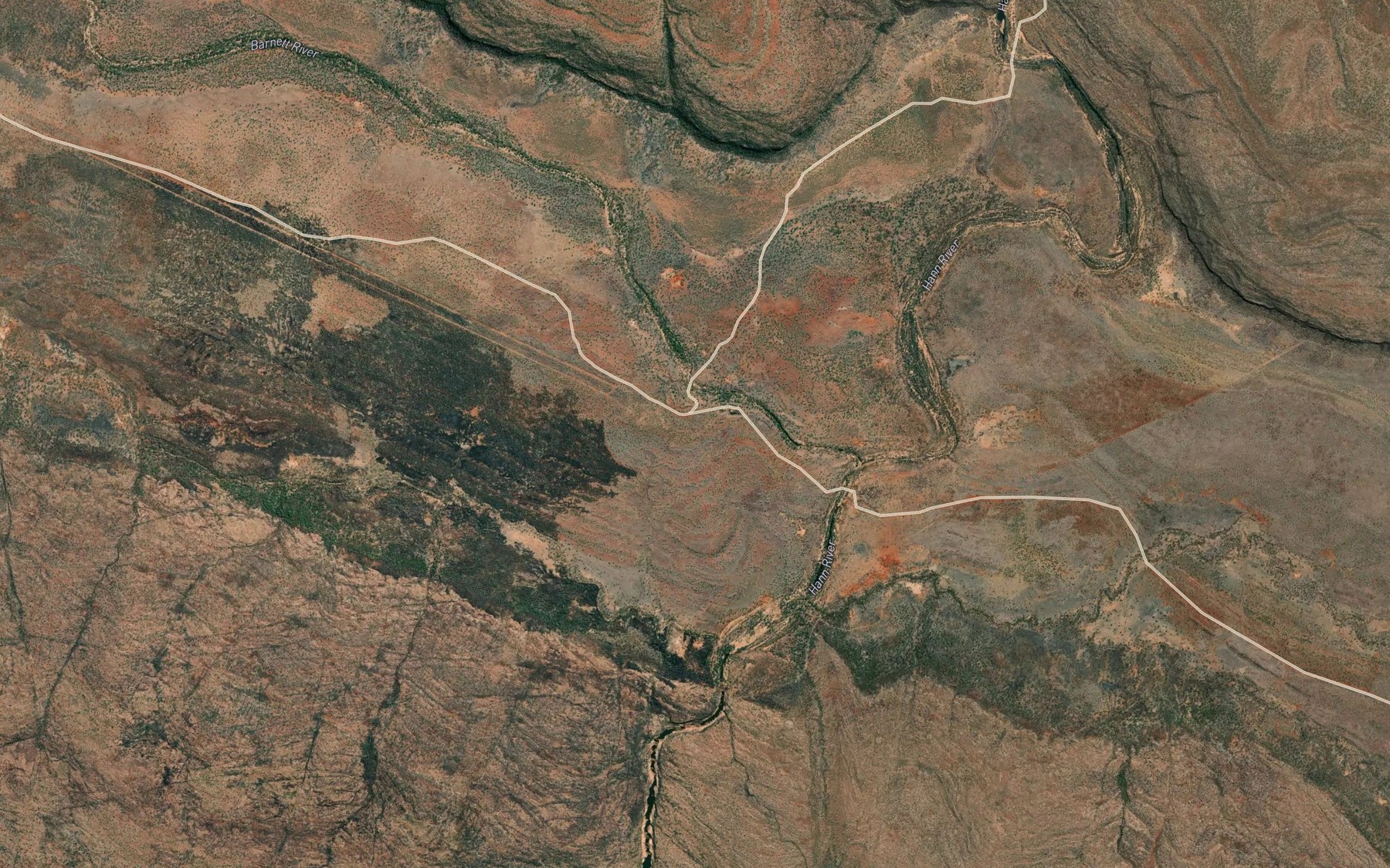 Satellite map of the Barnett River