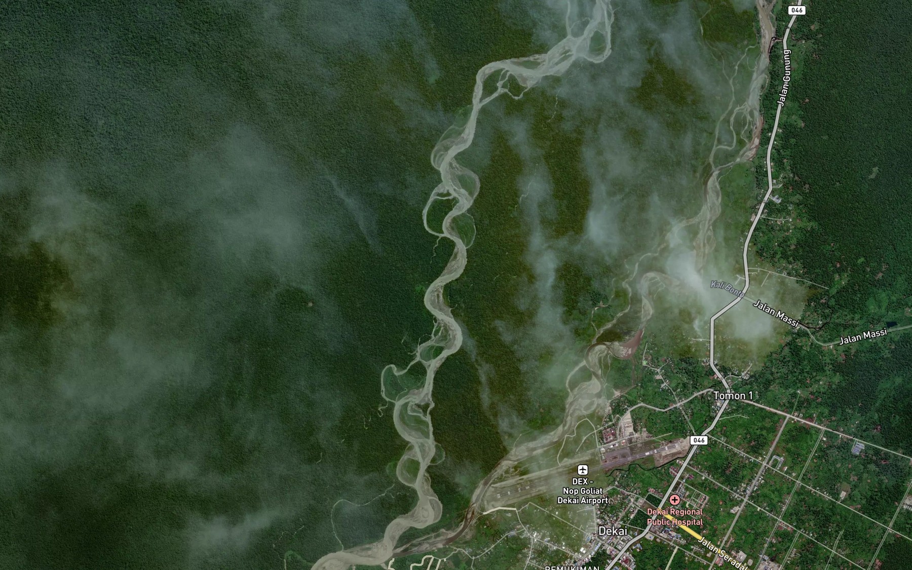 Satellite map of the X River