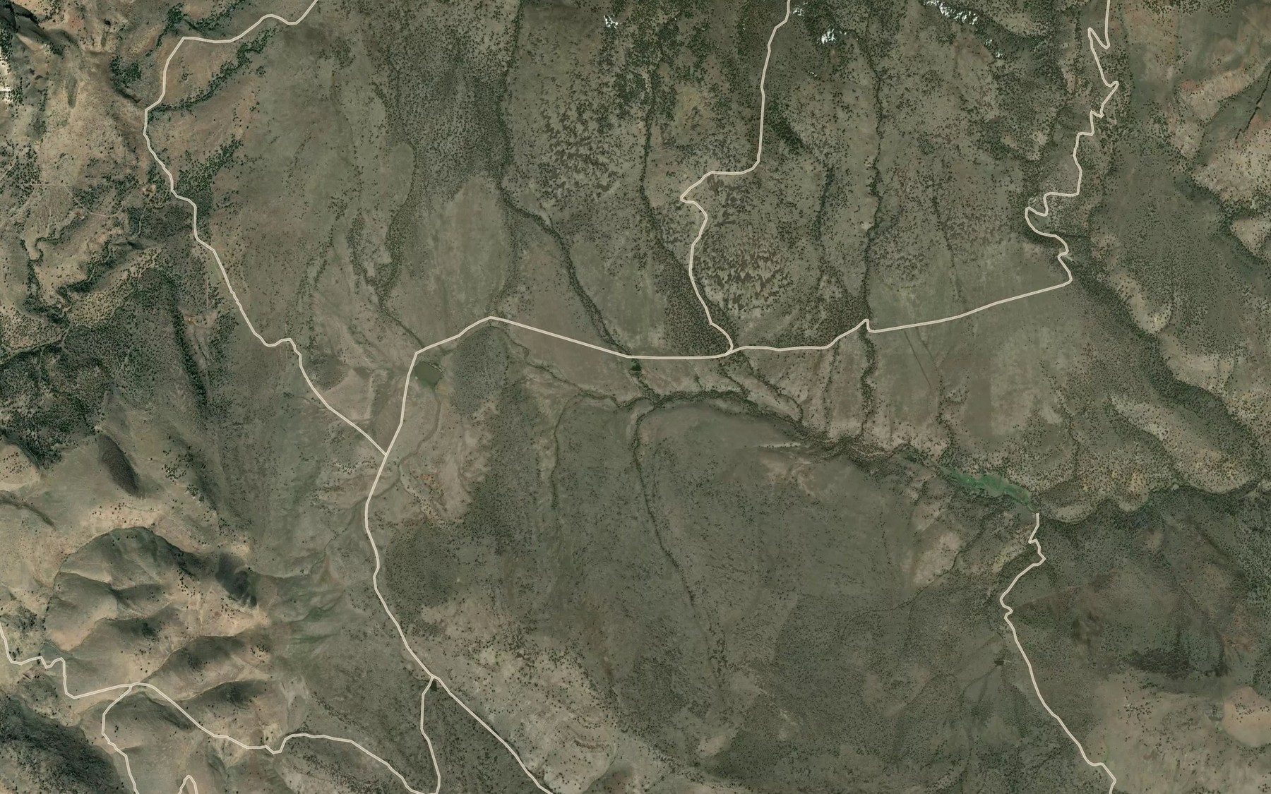 Satellite map of the Beulah Creek