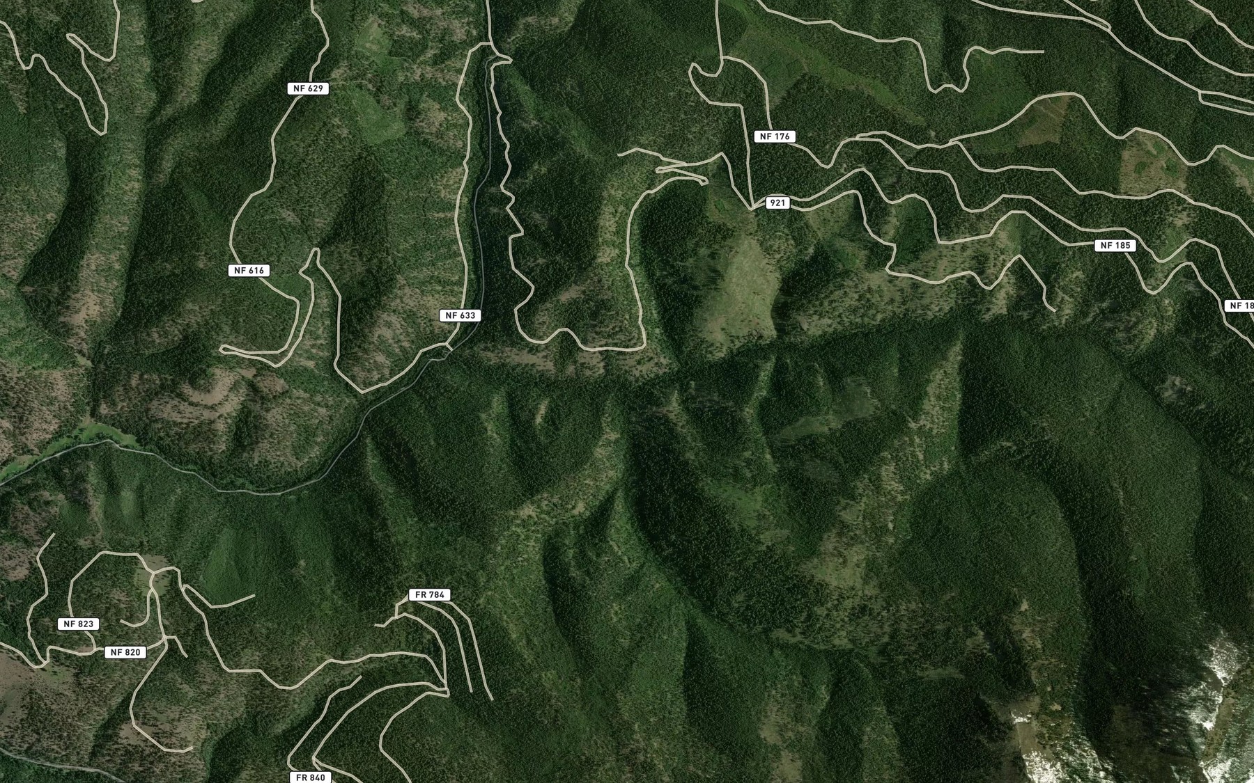 Satellite map of the Wildcat Creek