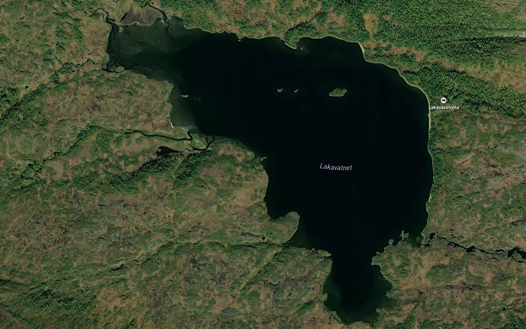 Satellite map of the Lakavatnet
