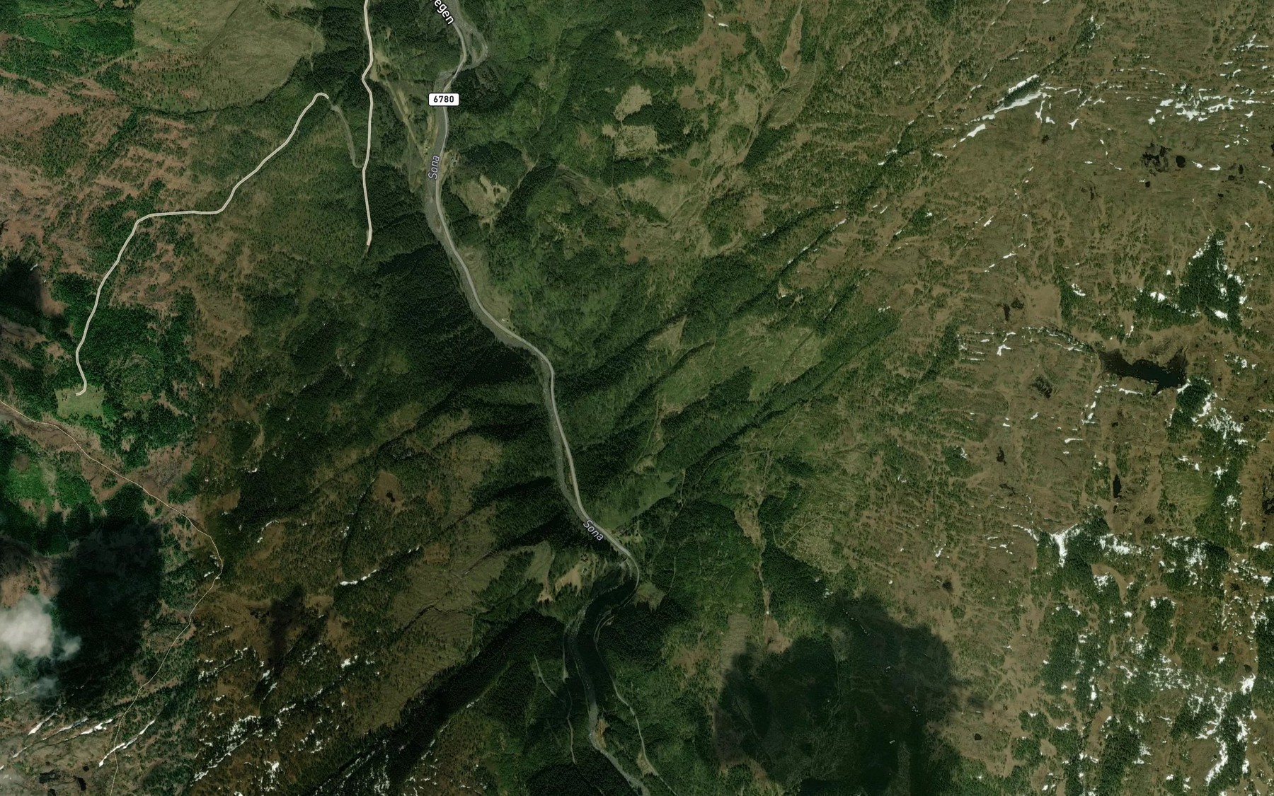 Satellite map of the Nesbekken