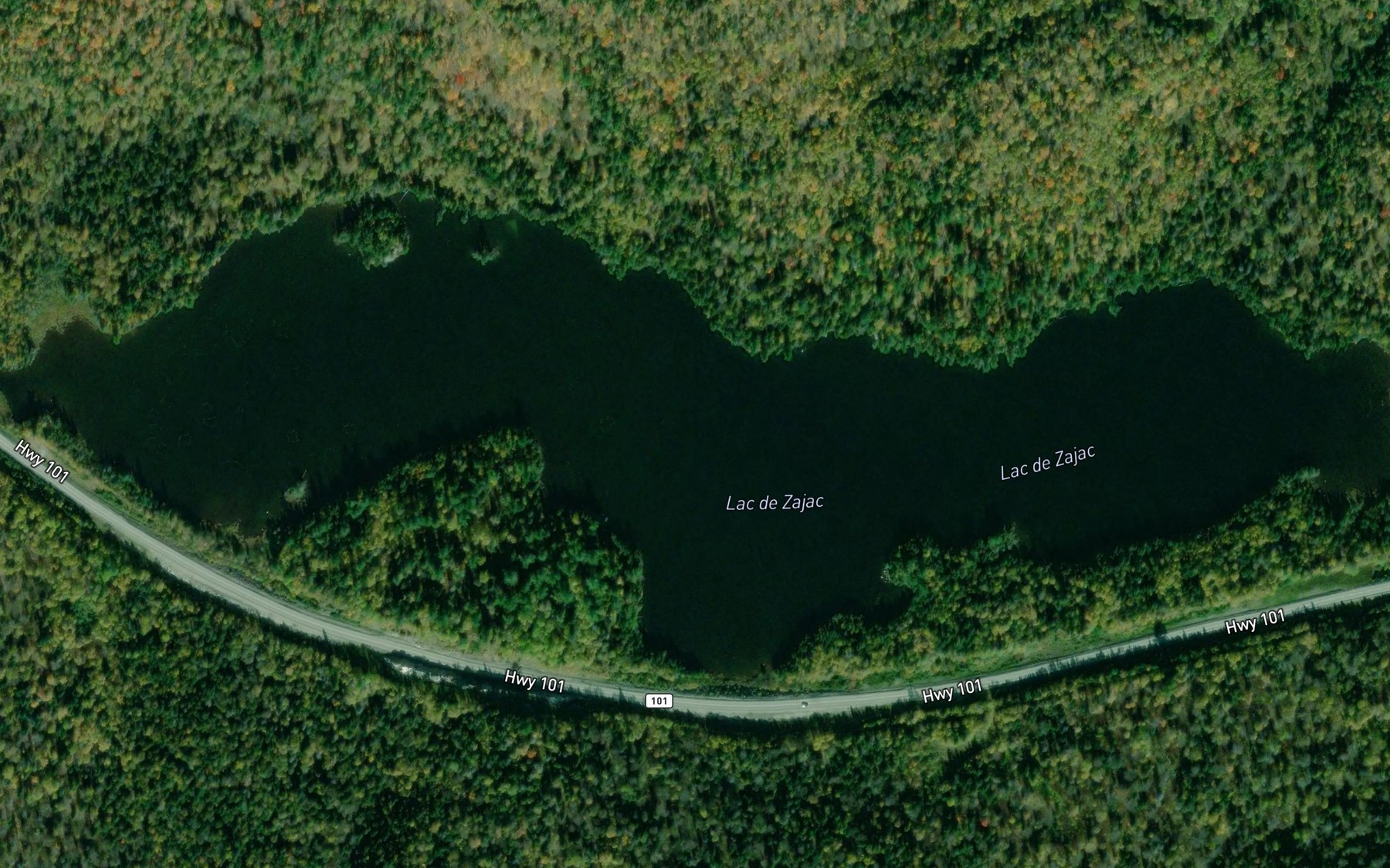 Satellite map of the Lac de Zajac