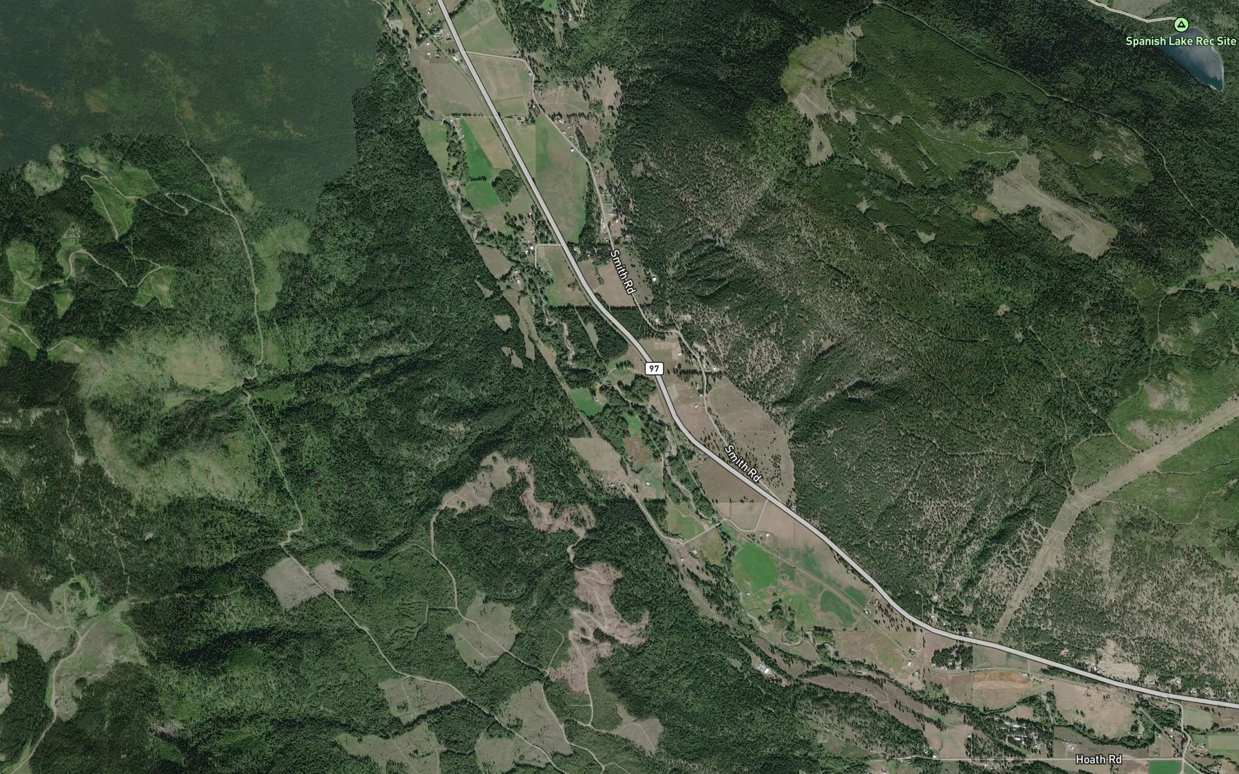 Satellite map of the Poyntz Creek