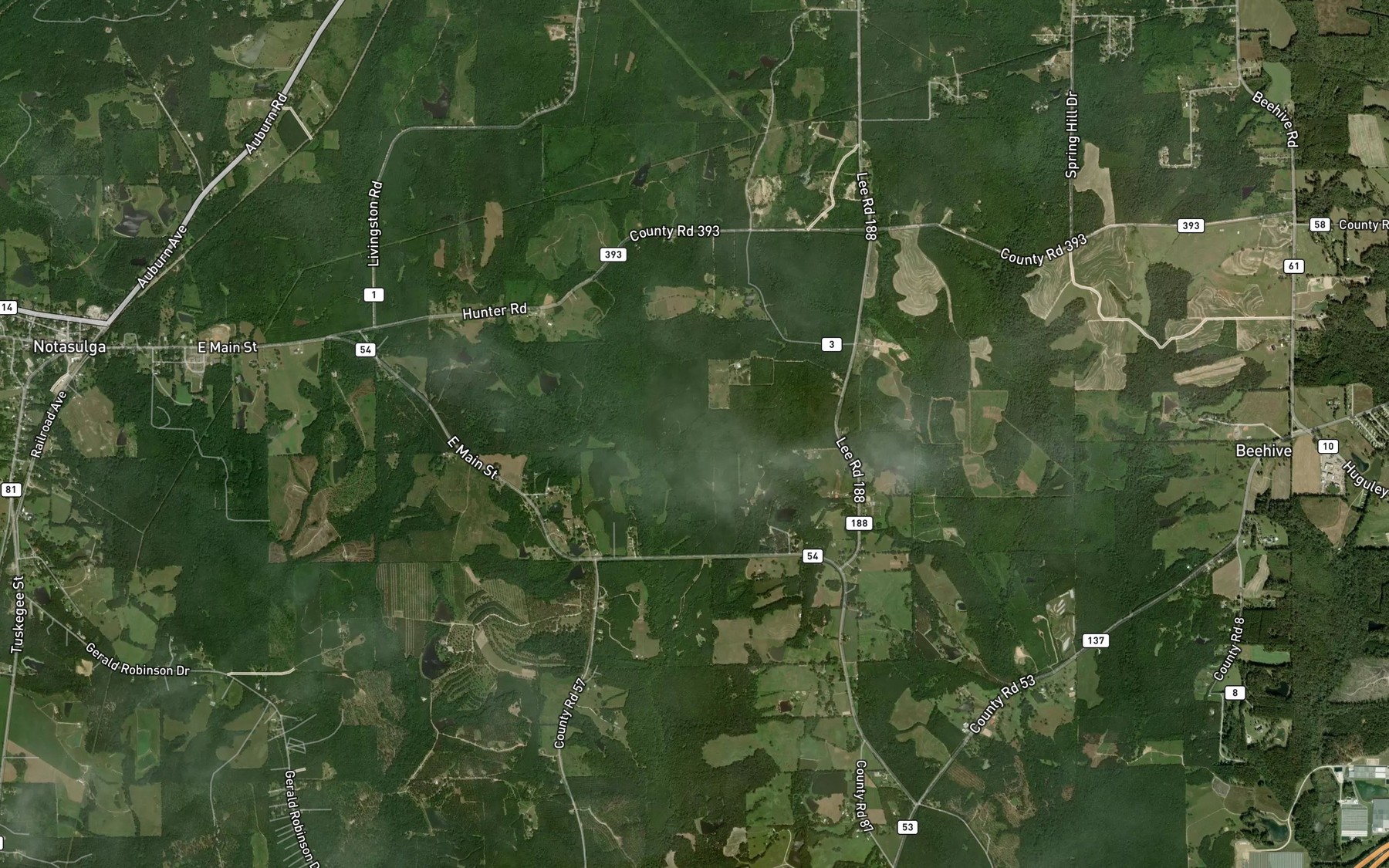 Satellite map of the Mahone Creek