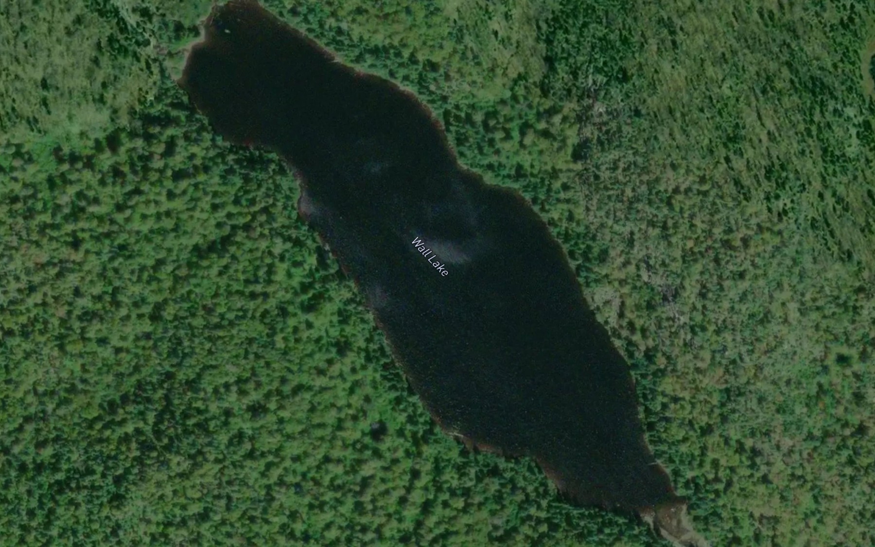 Satellite map of the Wall Lake