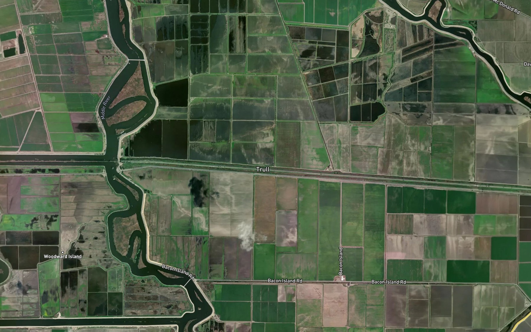 Satellite map of the Hayes Slough
