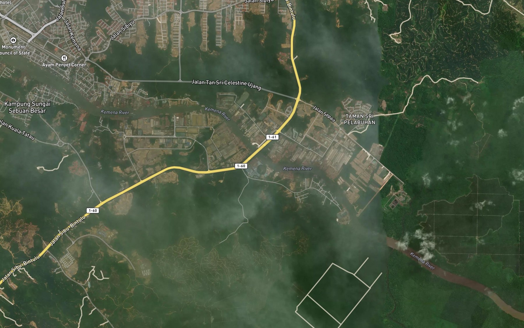 Satellite map of the Sungai Seruai