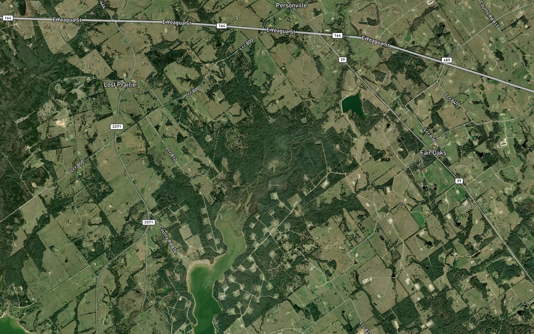 Satellite map of the Ezell Branch