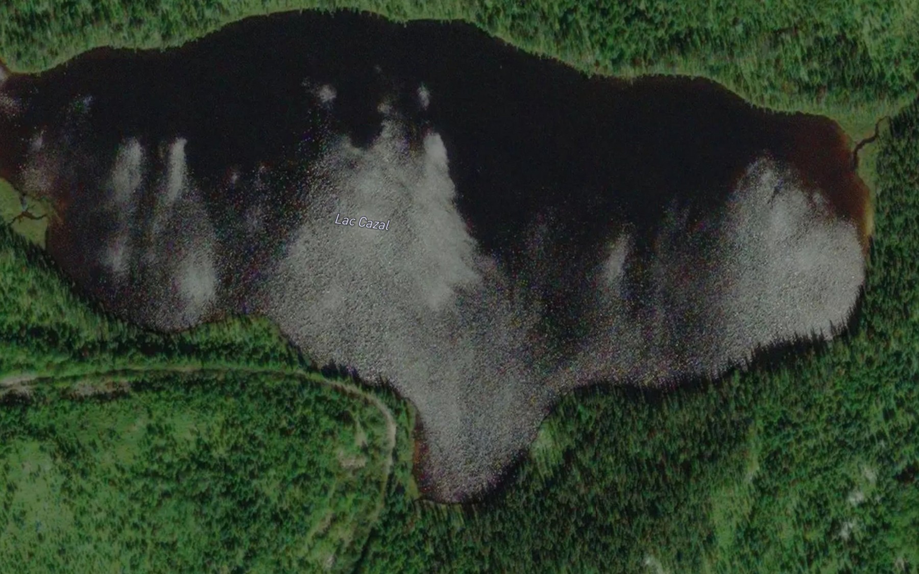 Satellite map of the Lac Cazal