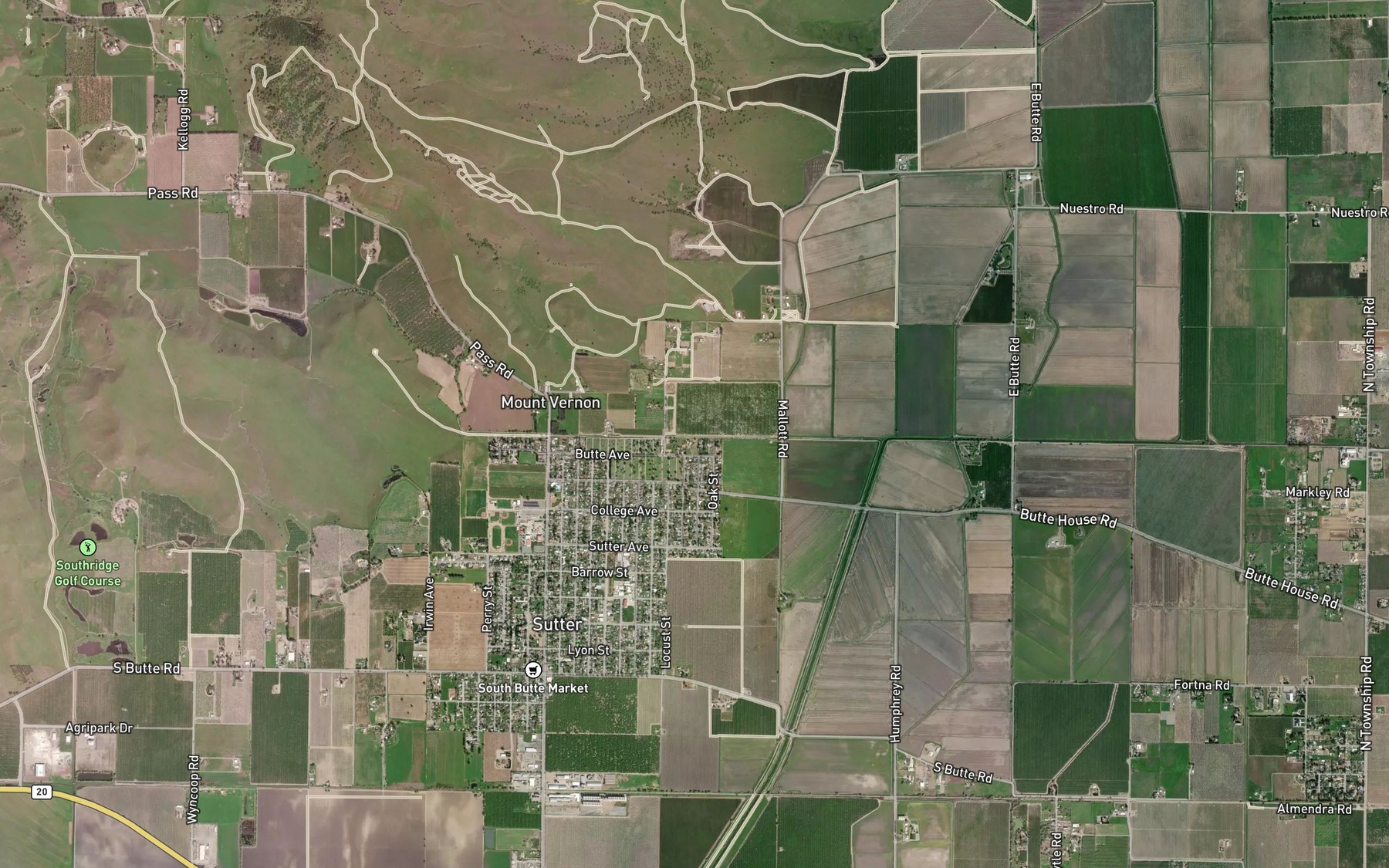 Satellite map of the West Interception Canal