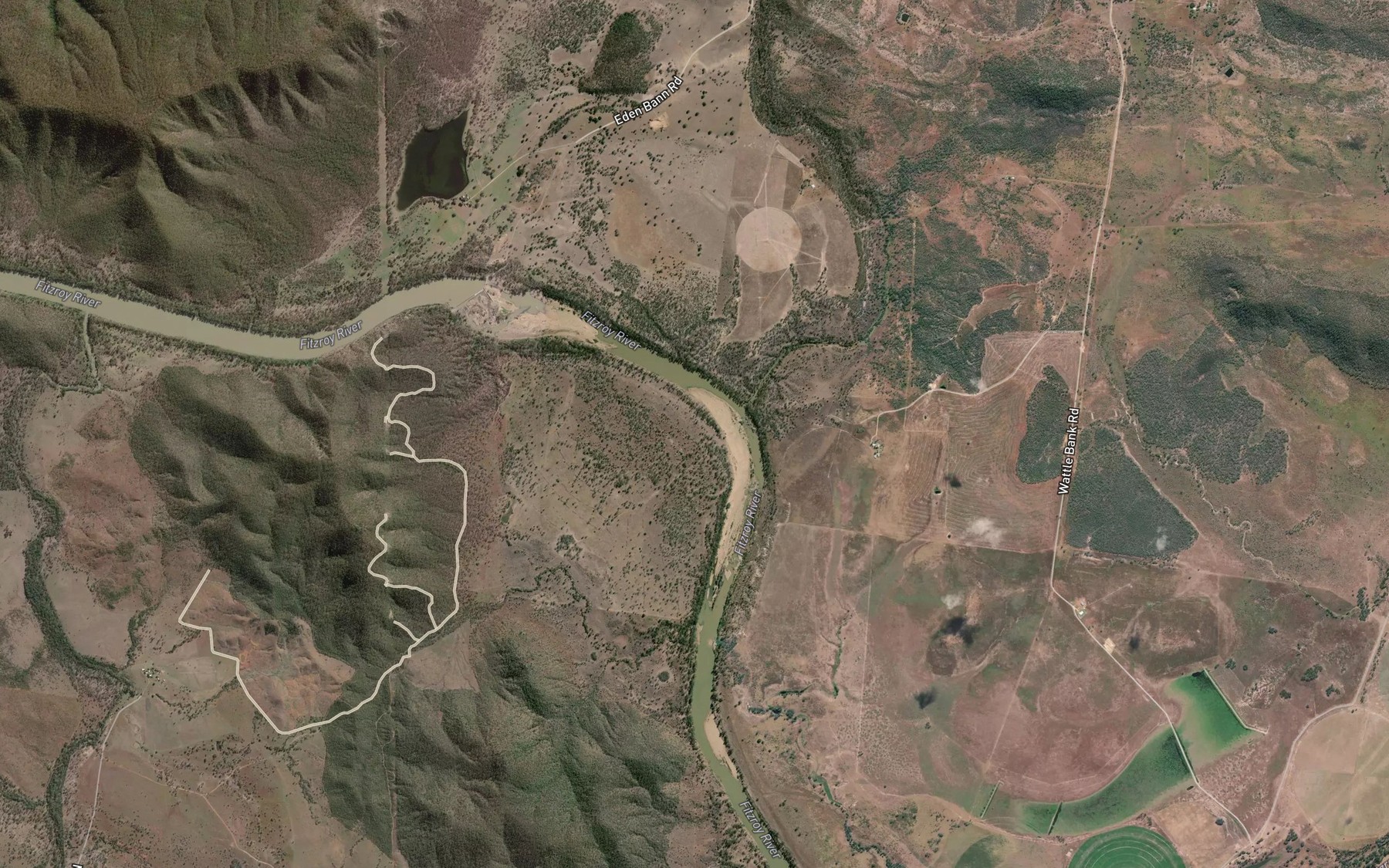 Satellite map of the Planted Creek