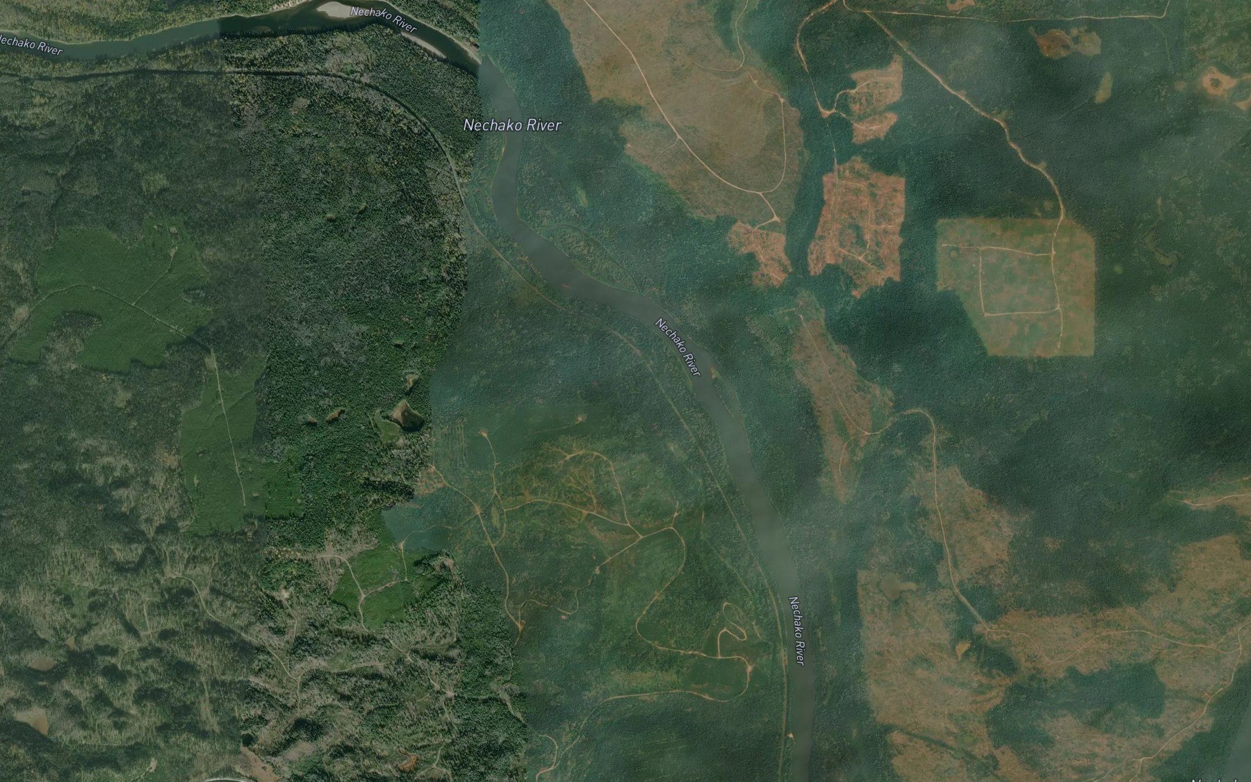 Satellite map of the Breeze Creek