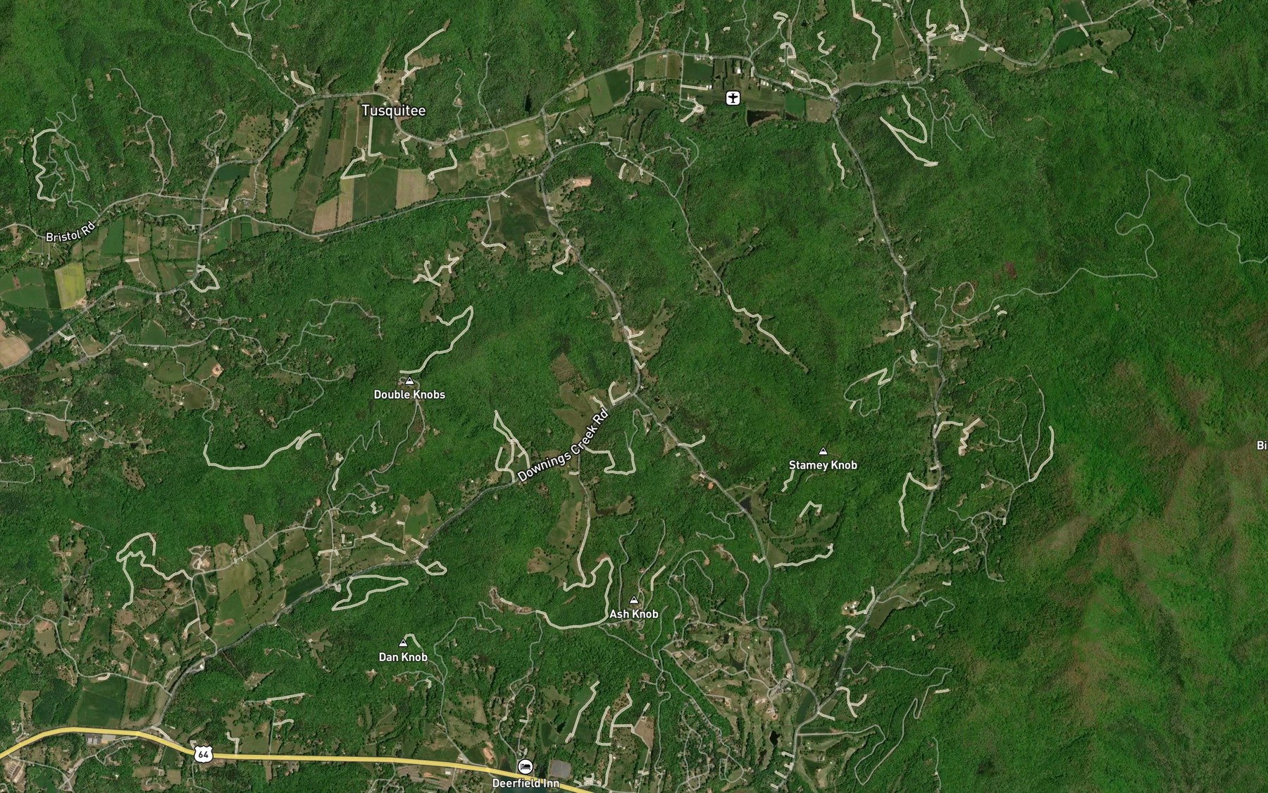 Satellite map of the Sapsucker Branch