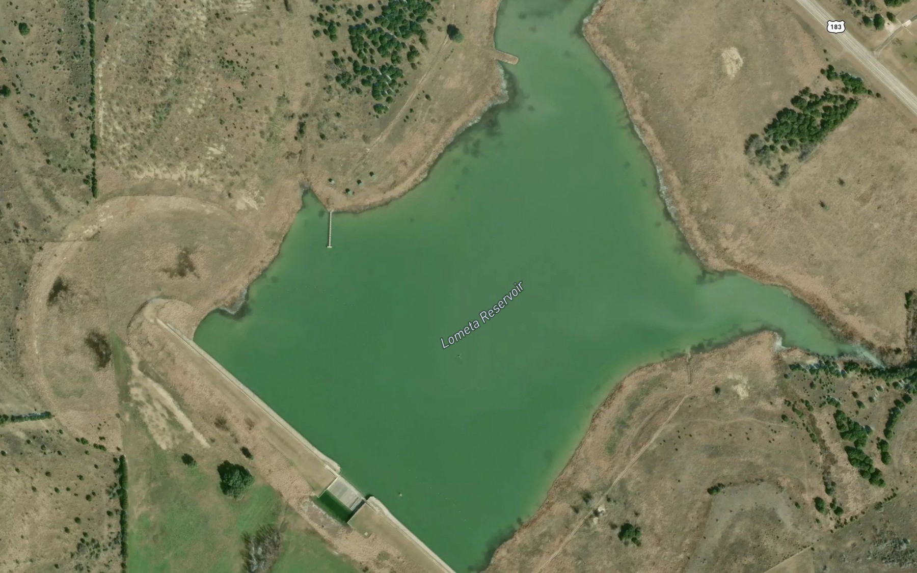 Satellite map of the Lometa Reservoir