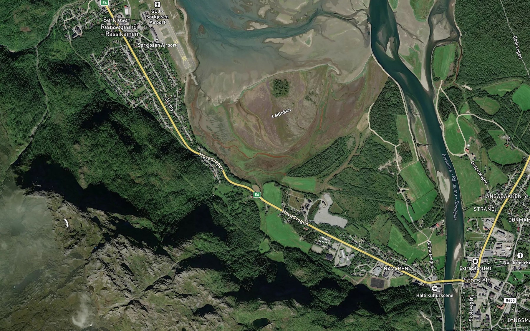 Satellite map of the Leirbukta