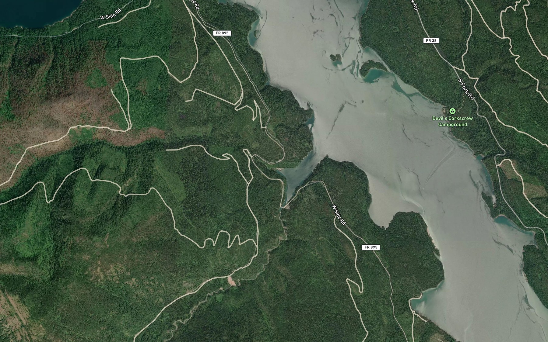 Satellite map of the Forest Creek