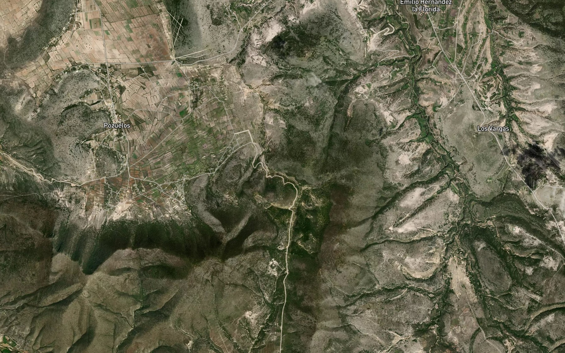 Satellite map of the Barranca Las Pilas
