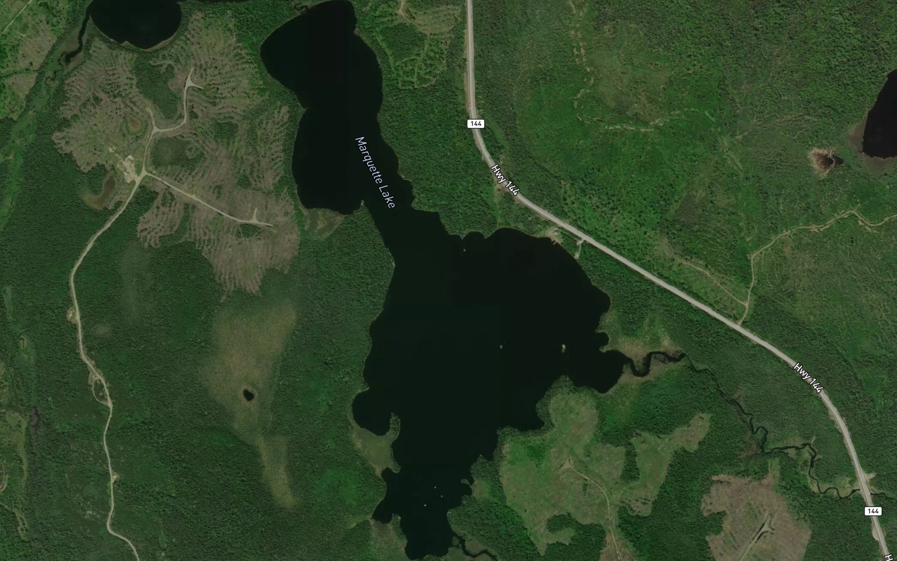 Satellite map of the Marquette Lake