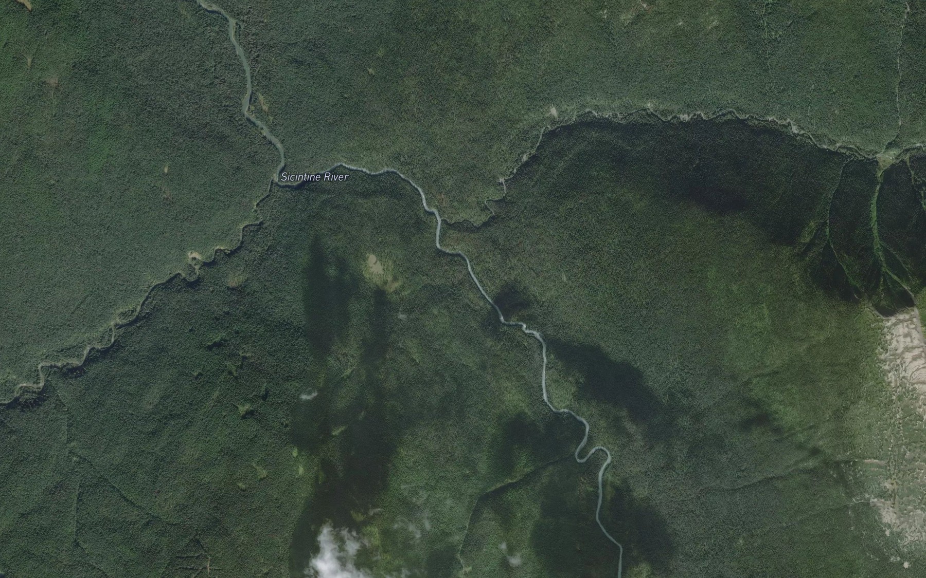 Satellite map of the Endless Creek