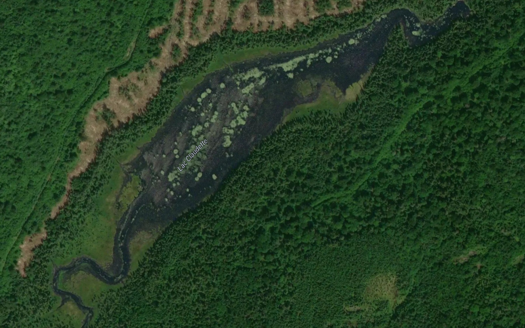 Satellite map of the Lac Claudette