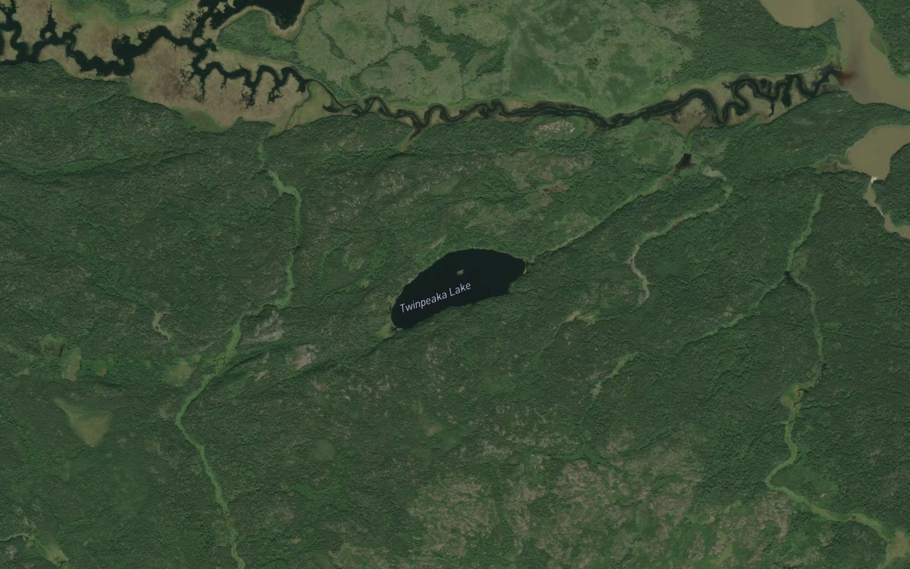 Satellite map of the Twinpeaka Lake