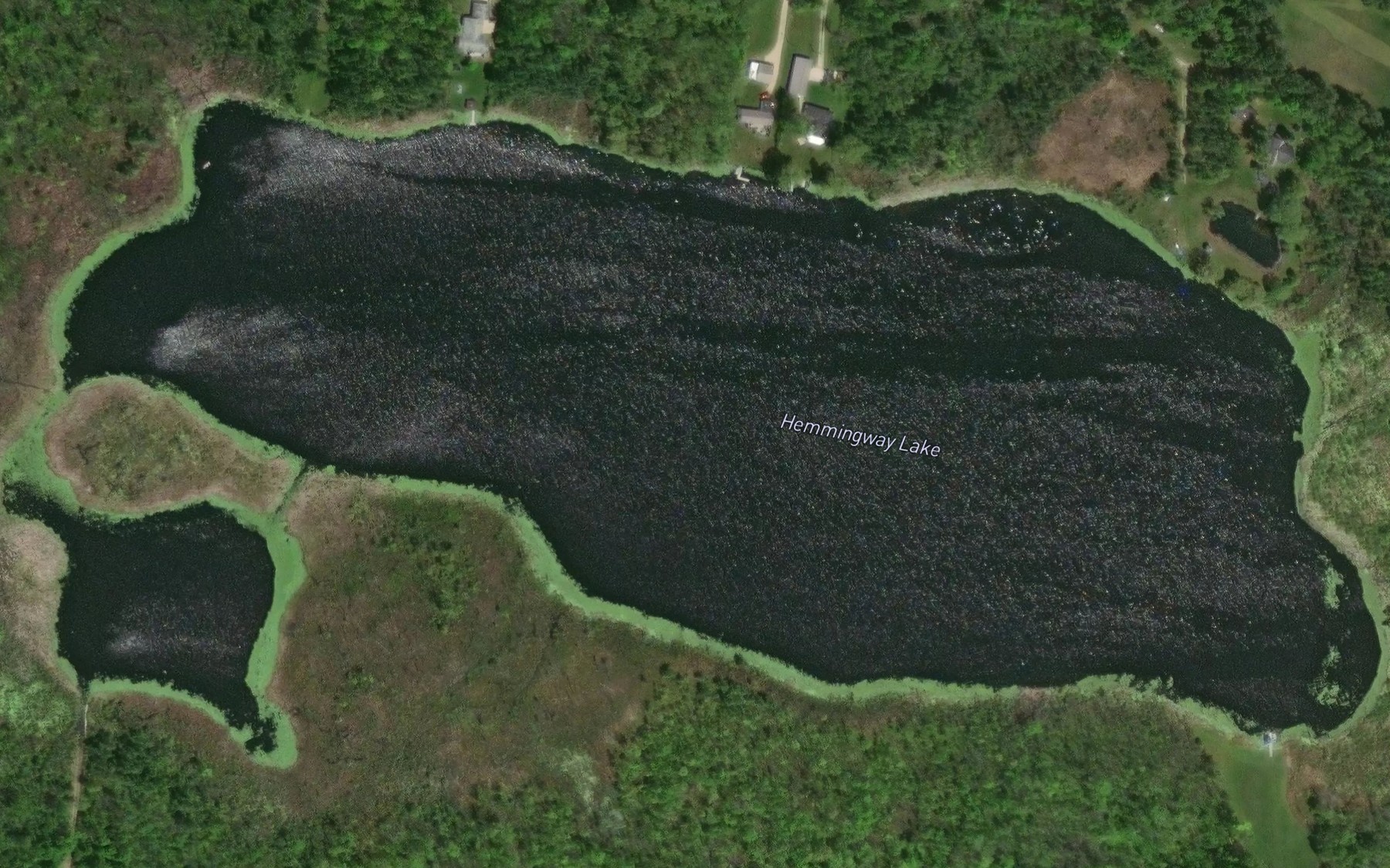 Satellite map of the Hemmingway Lake
