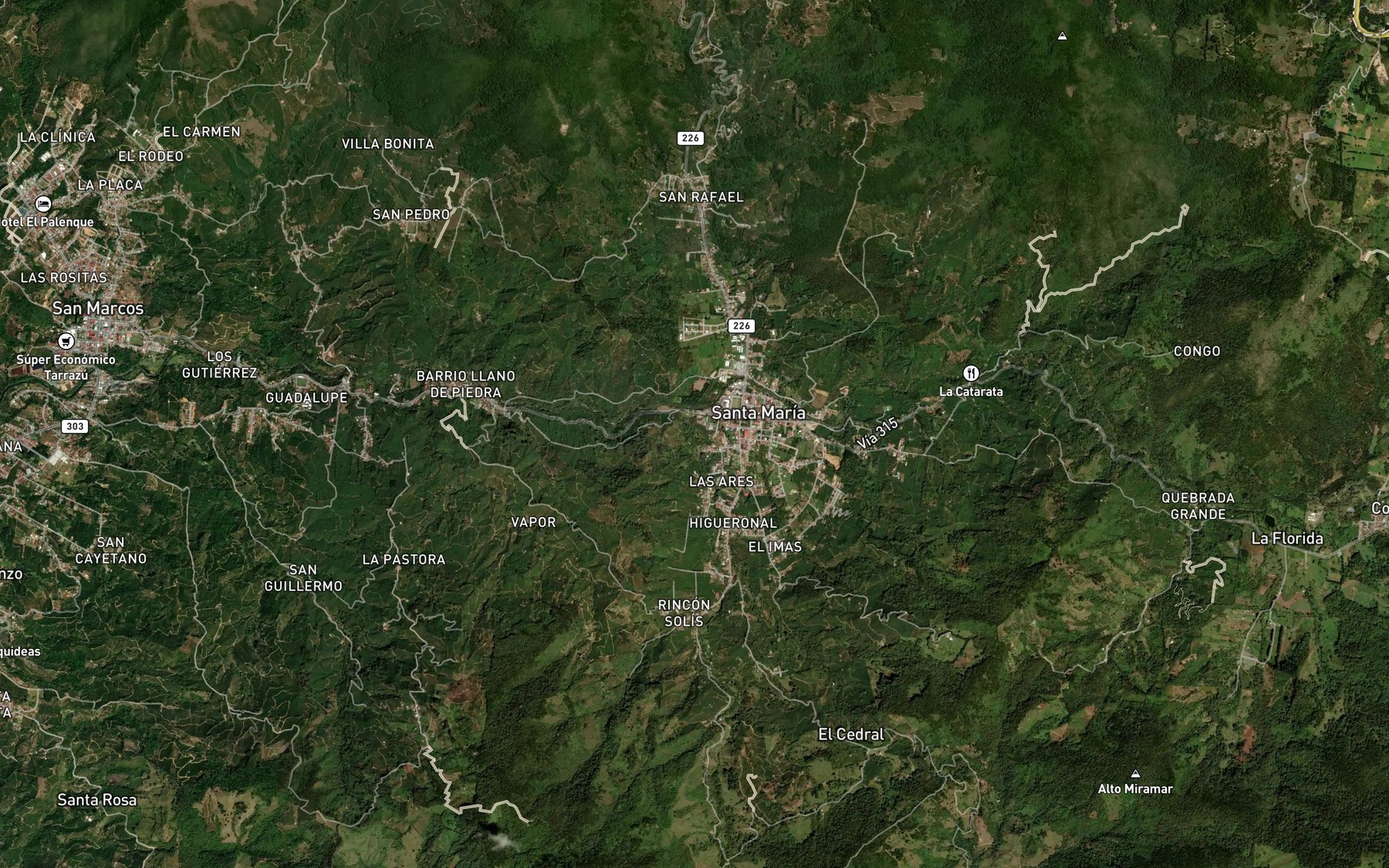Satellite map of the Quebrada Rivas