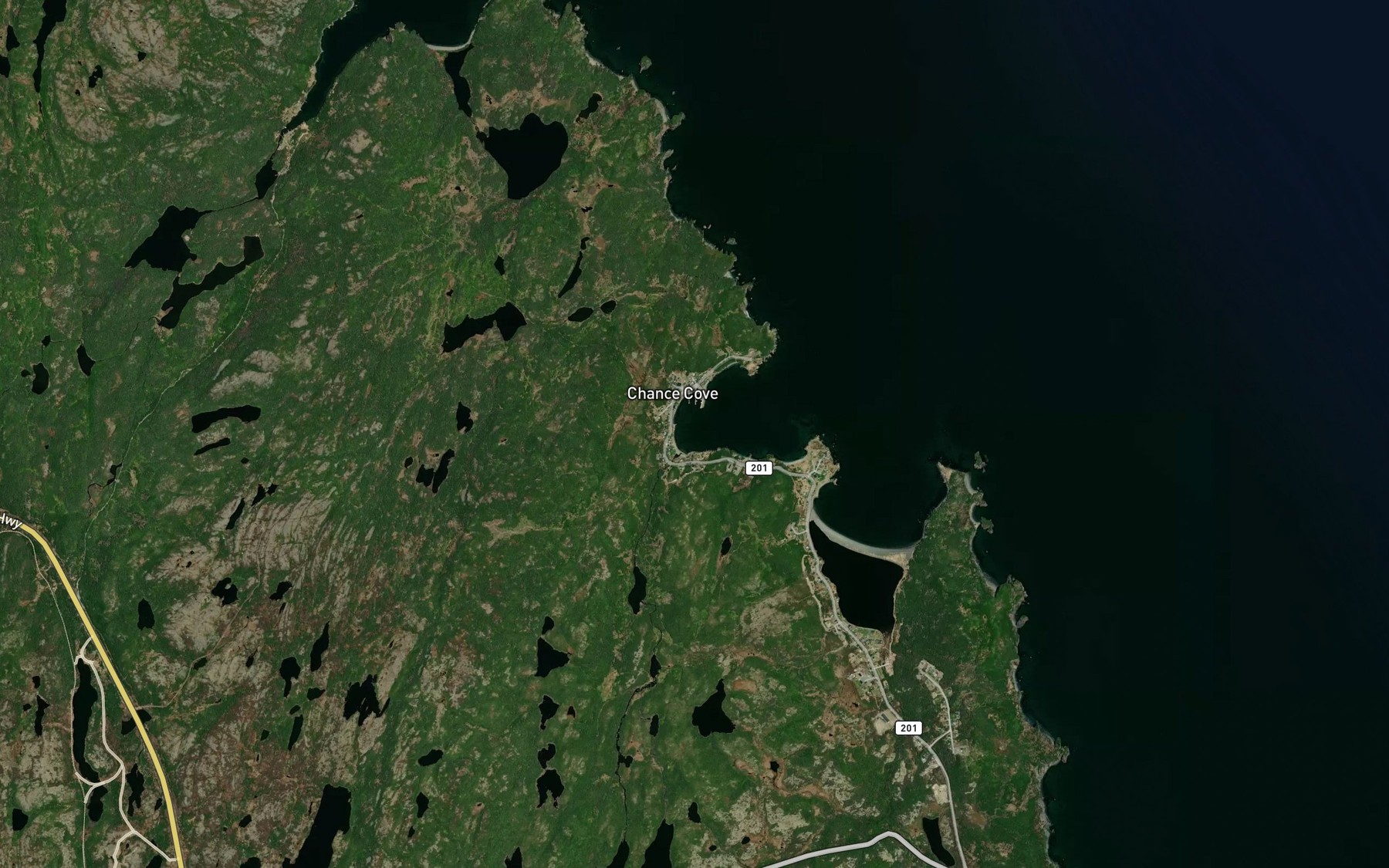 Satellite map of the Big Gut Brook