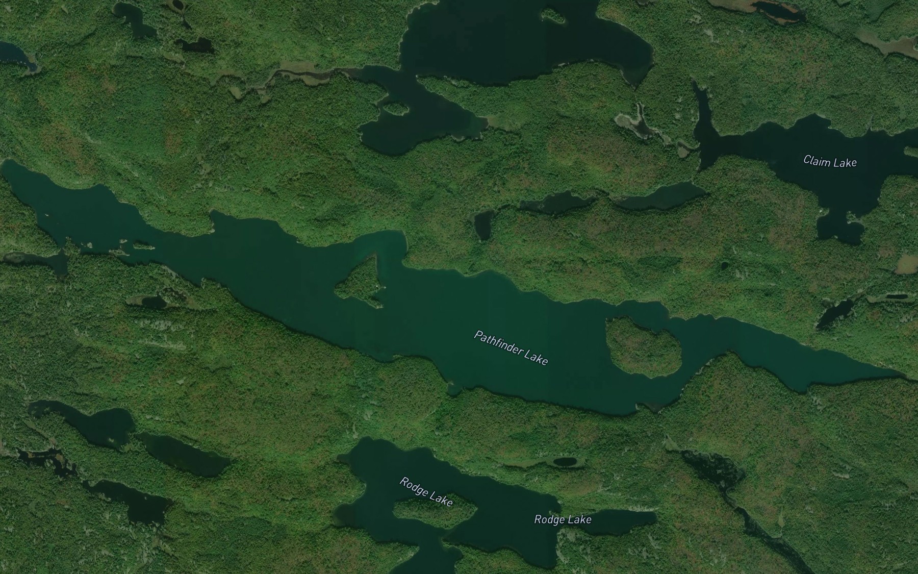 Satellite map of the Pathfinder Lake