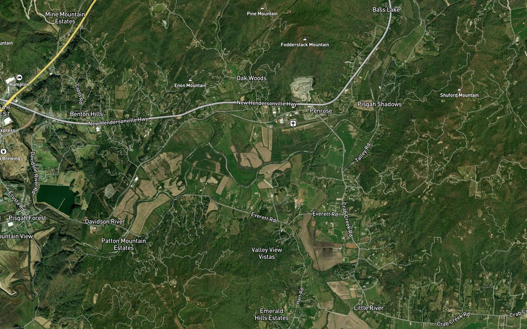 Satellite map of the Lyday Creek