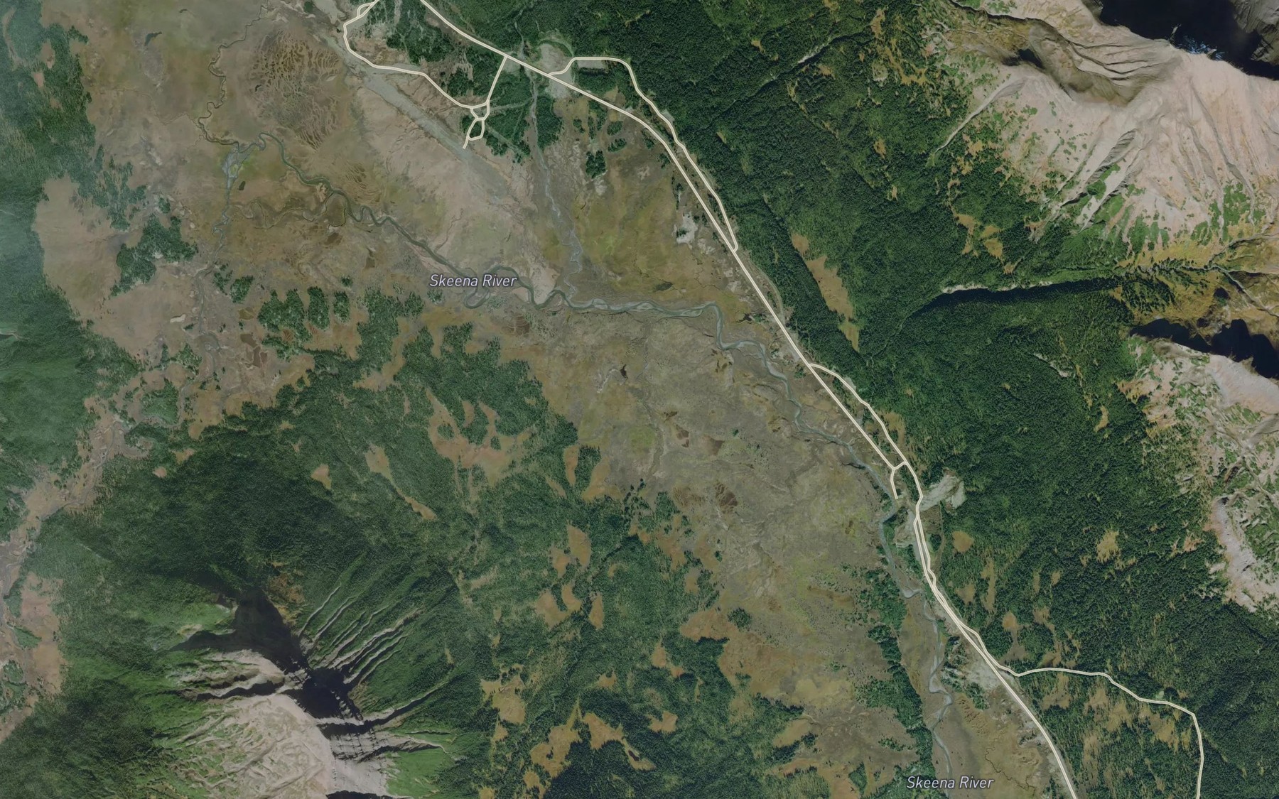 Satellite map of the Garner Creek