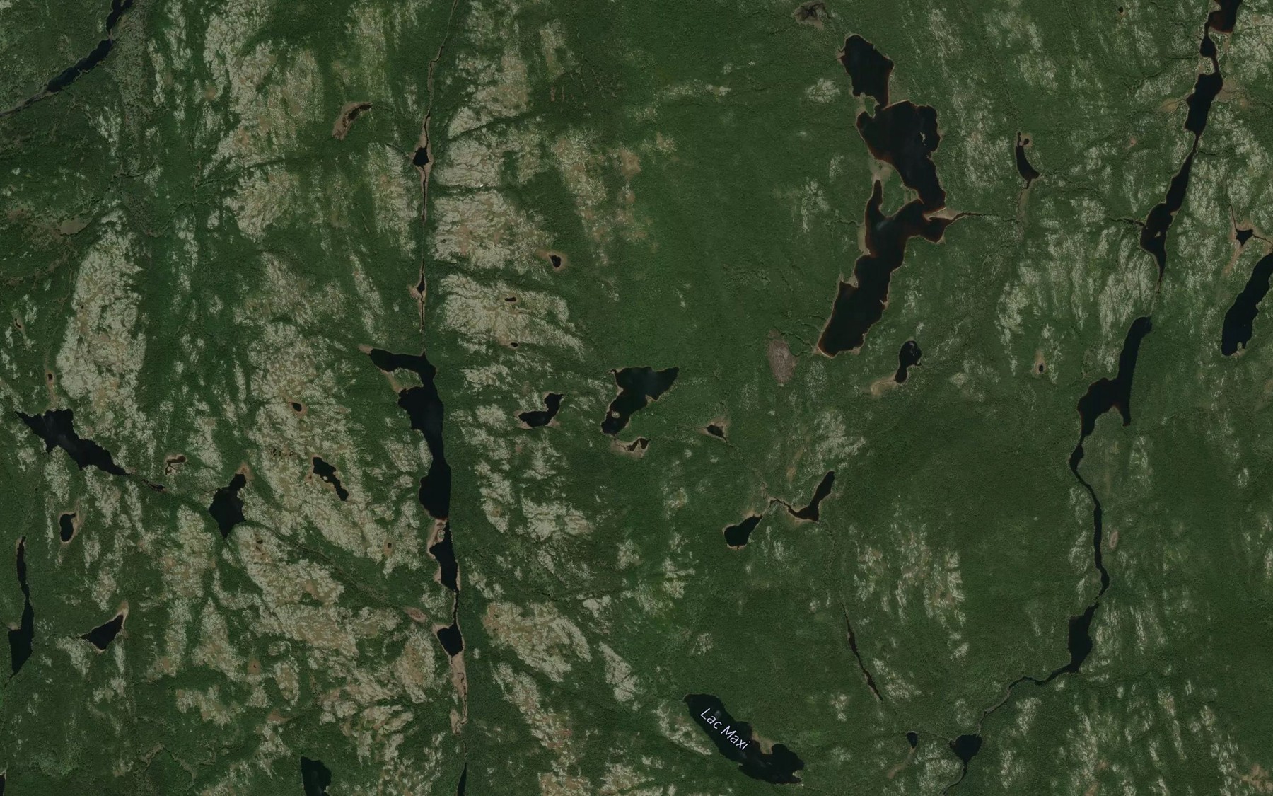 Satellite map of the Lac Rabeau
