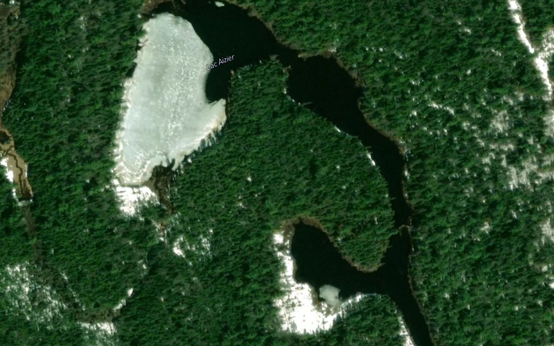 Satellite map of the Lac Aizier