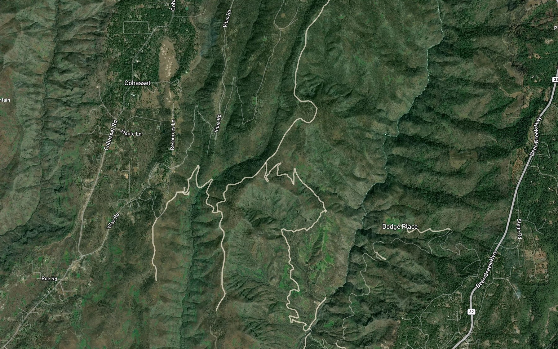 Satellite map of the Durbin Spring
